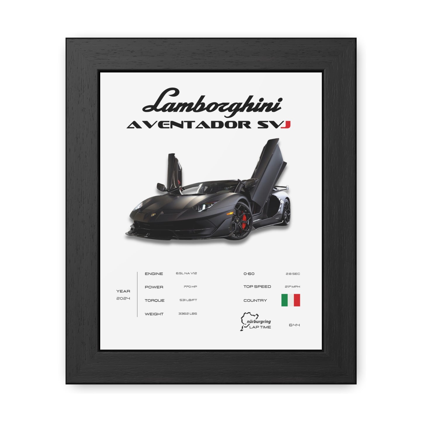 Lamborghini SVJ Framed Poster