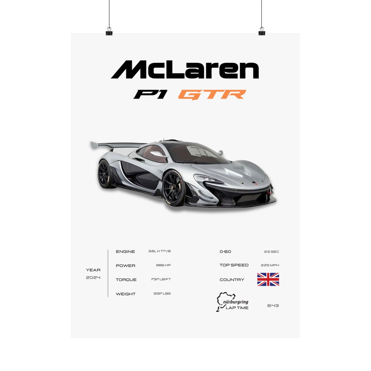 McLaren P1 GTR Poster