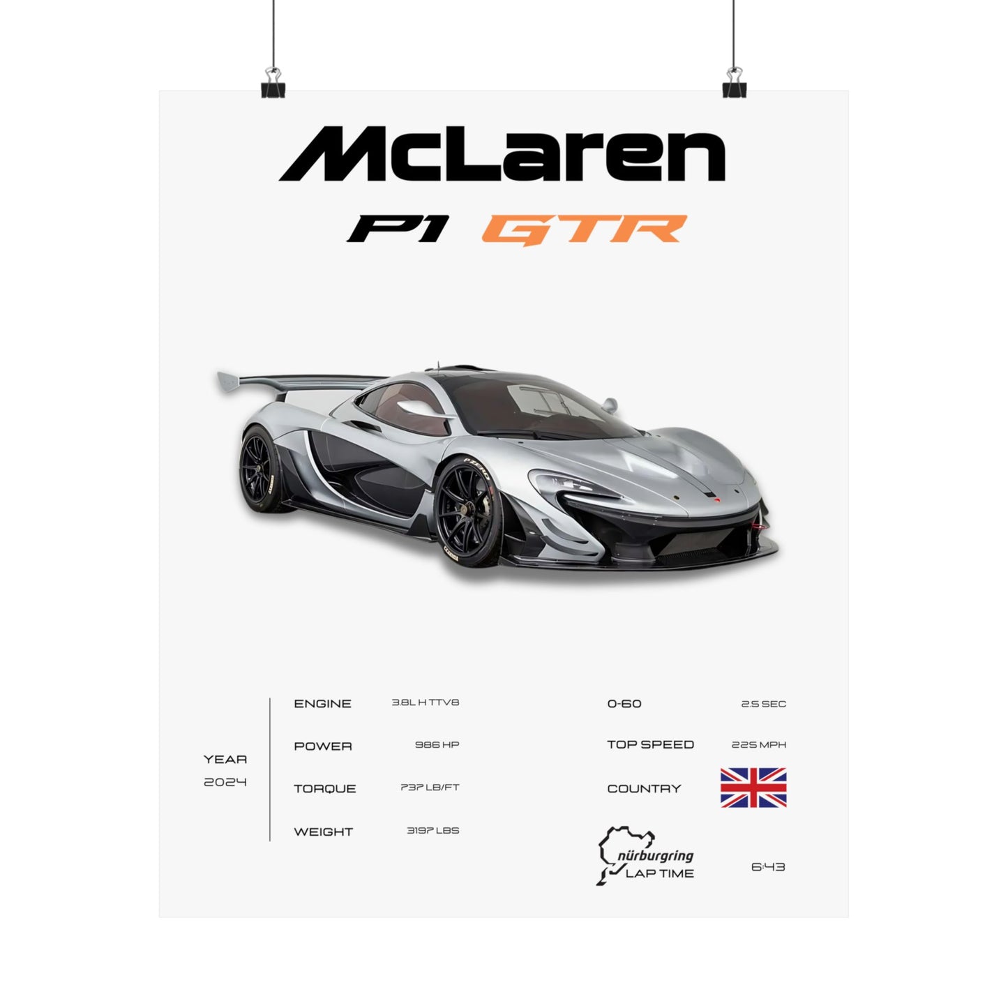 McLaren P1 GTR Poster