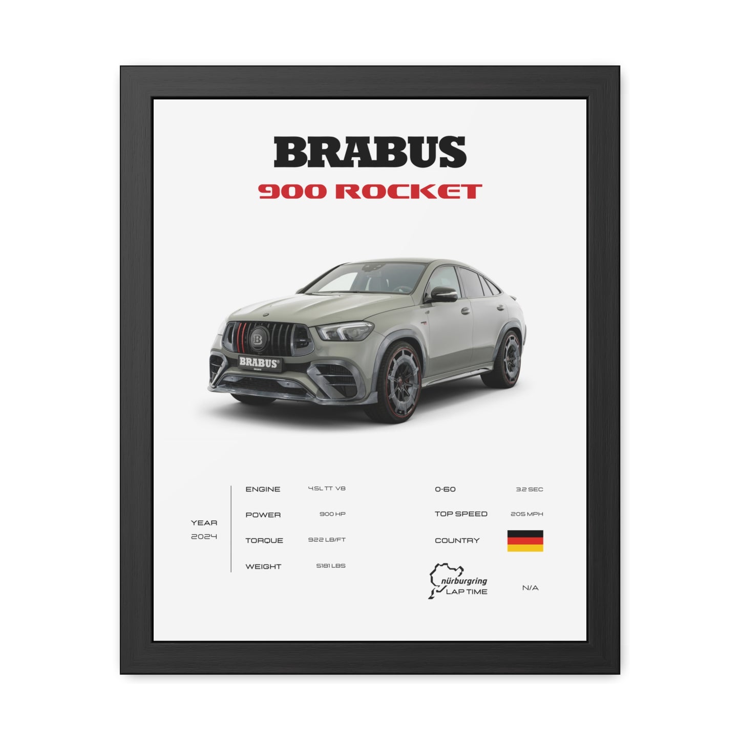 Brabus 900 Rocket Framed Poster