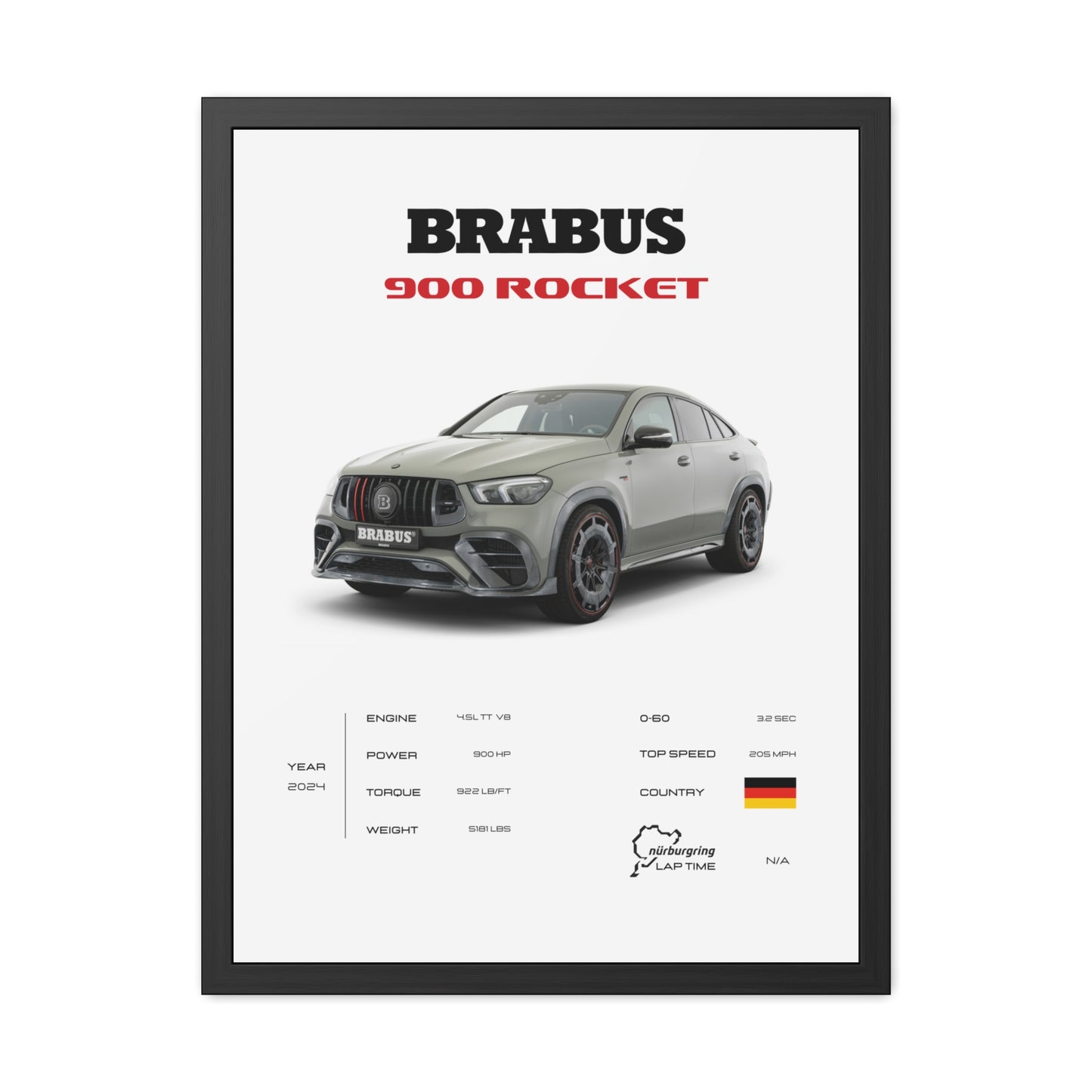 Brabus 900 Rocket Framed Poster
