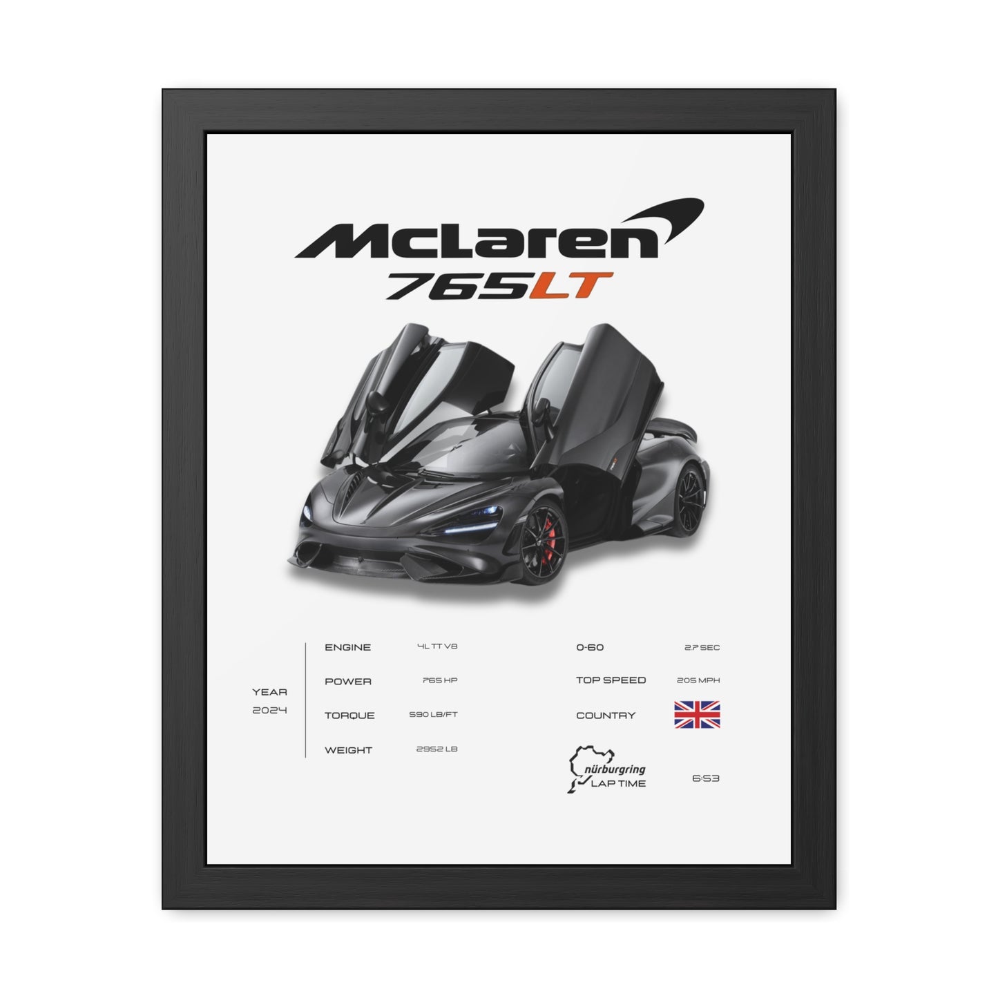 McLaren 765LT Framed Poster