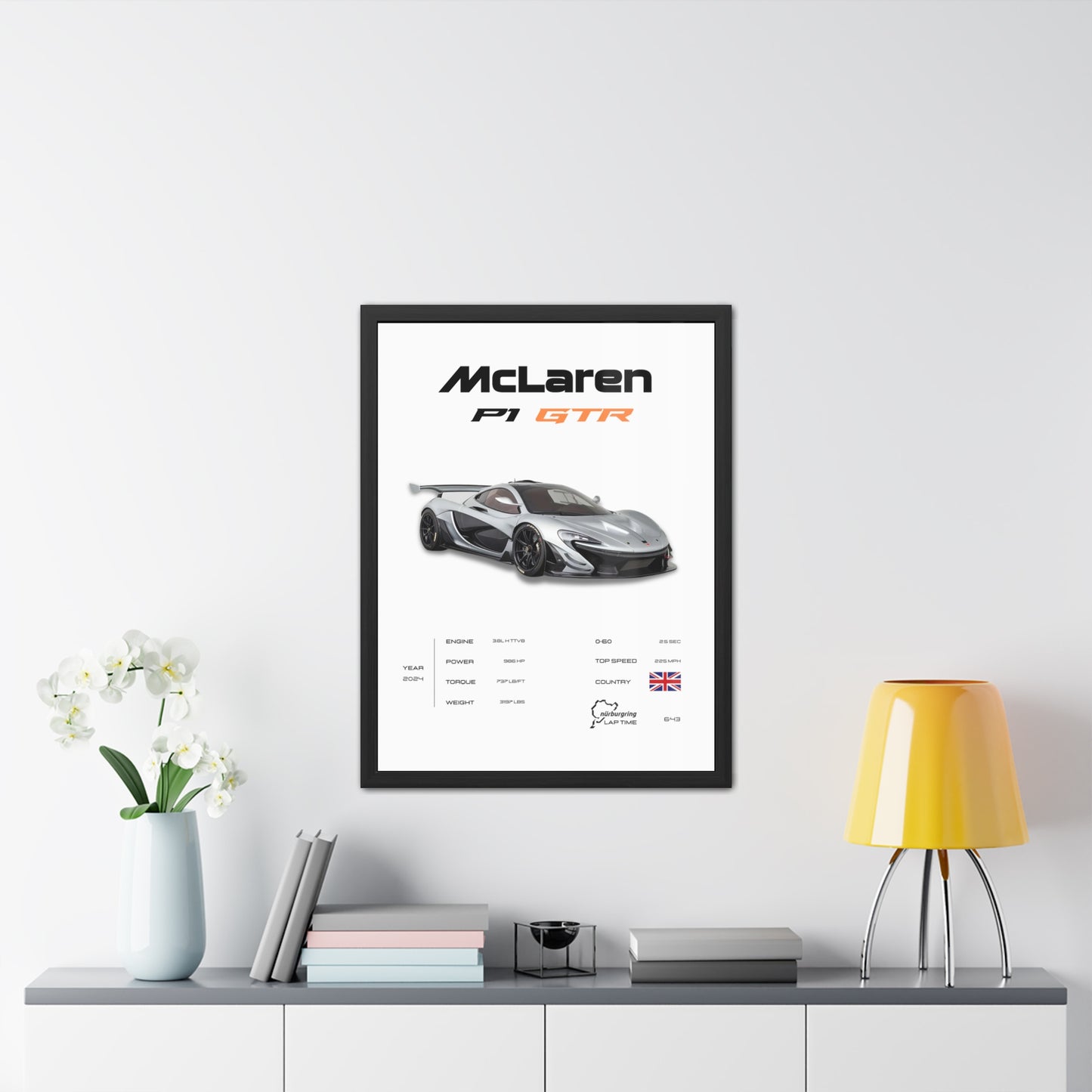McLaren P1 GTR Framed Poster