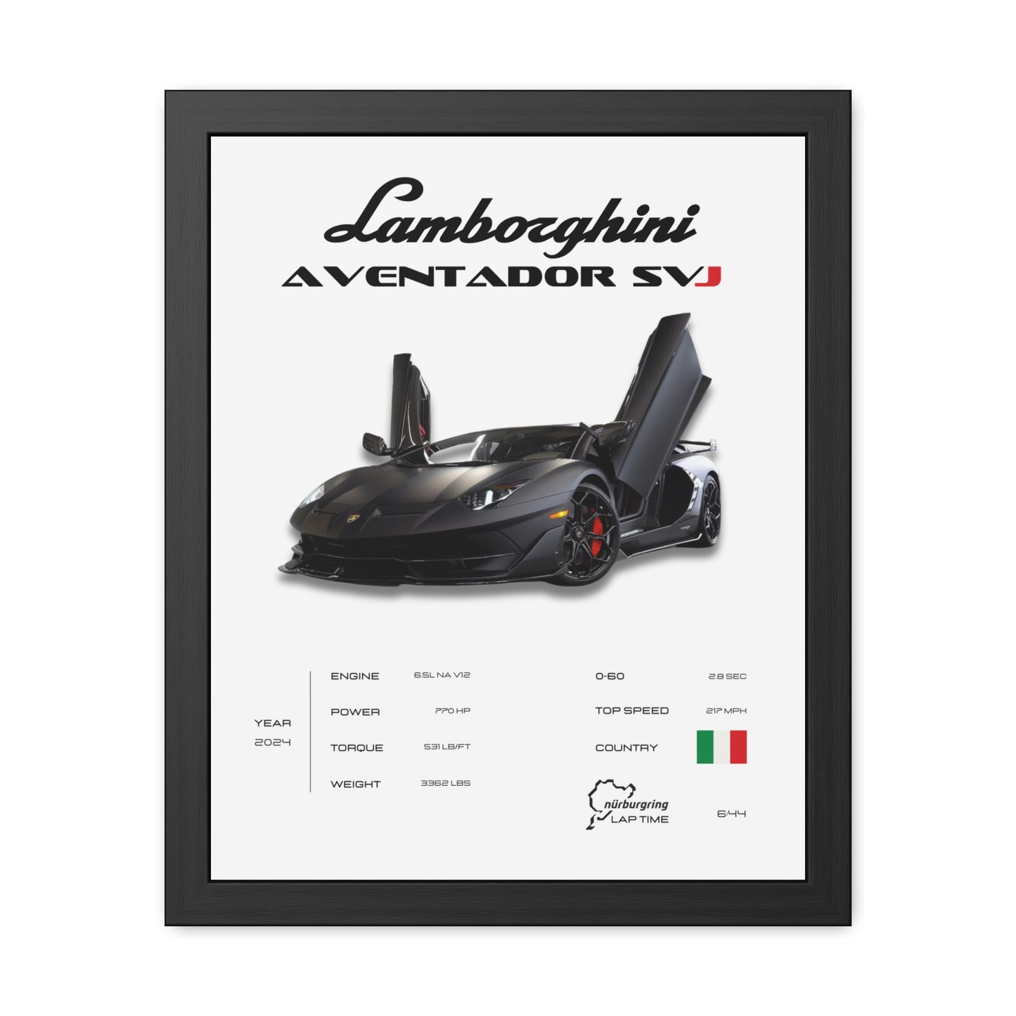 Lamborghini SVJ Framed Poster