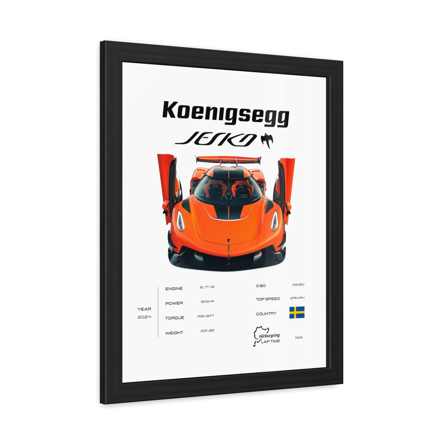 Koenigsegg Jesko Framed Poster