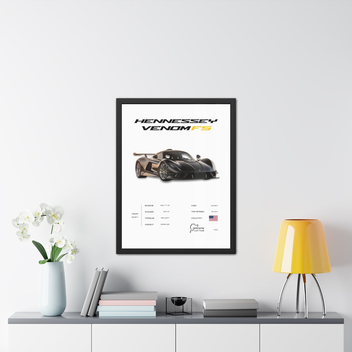 Hennessey Venom F5 Framed Poster