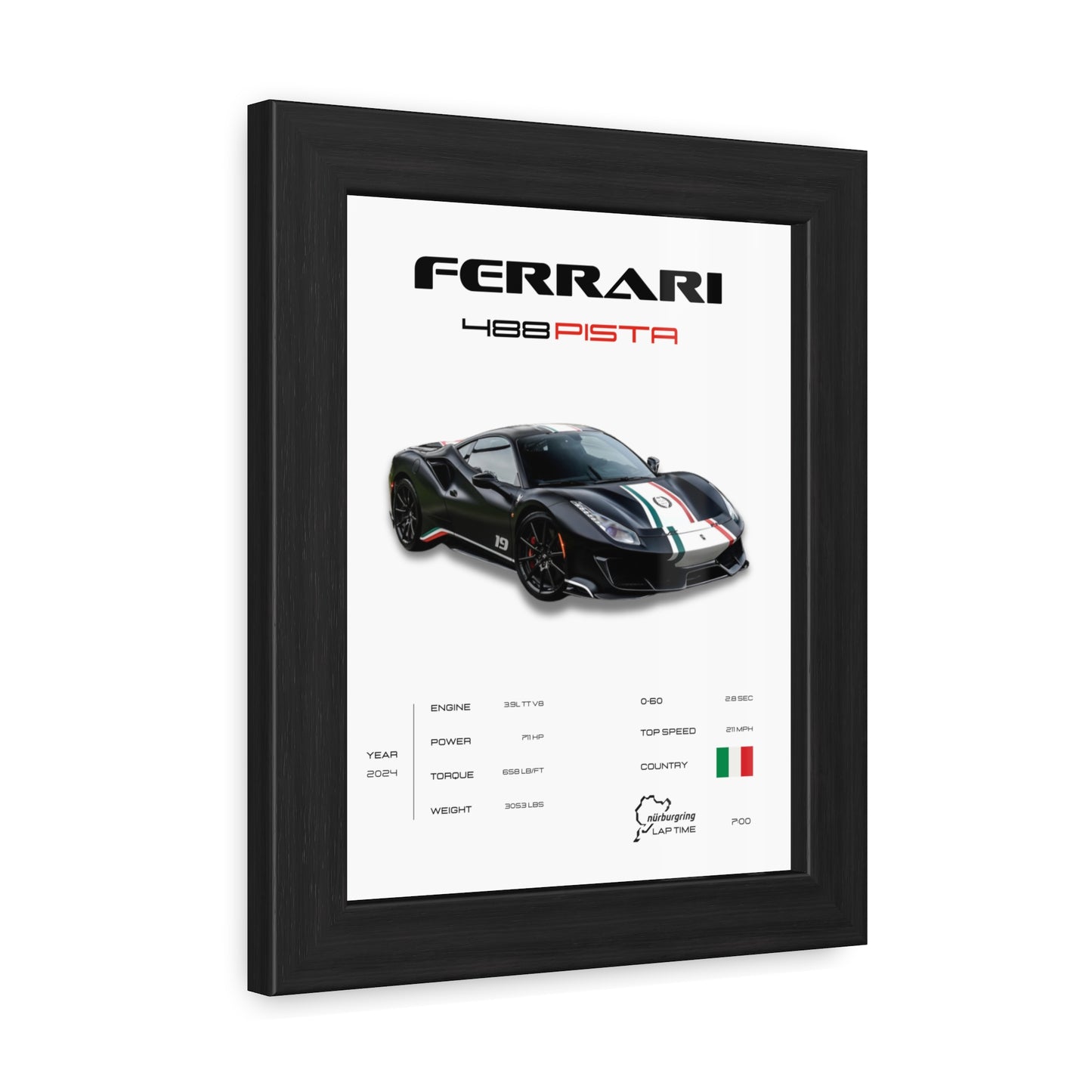 Ferrari 488 Pista Framed Poster