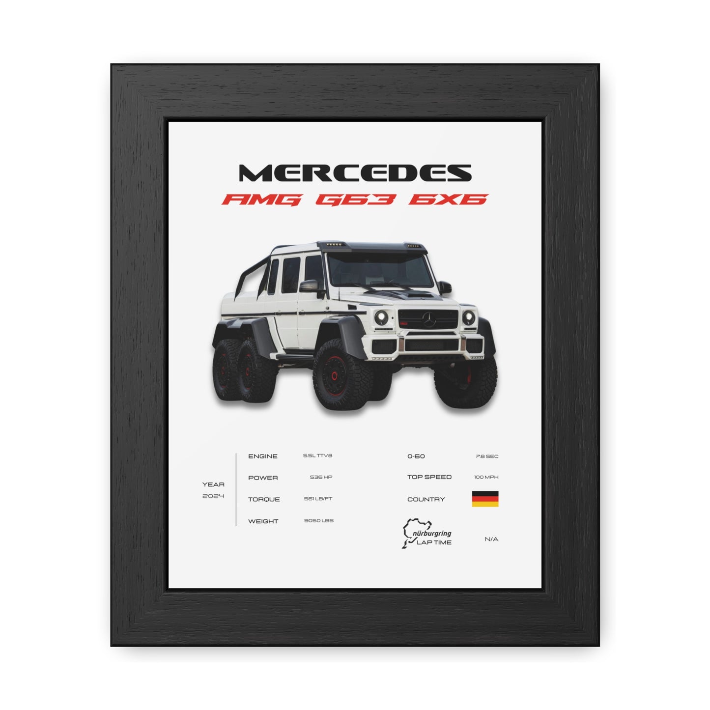 AMG G63 6x6 Framed Poster