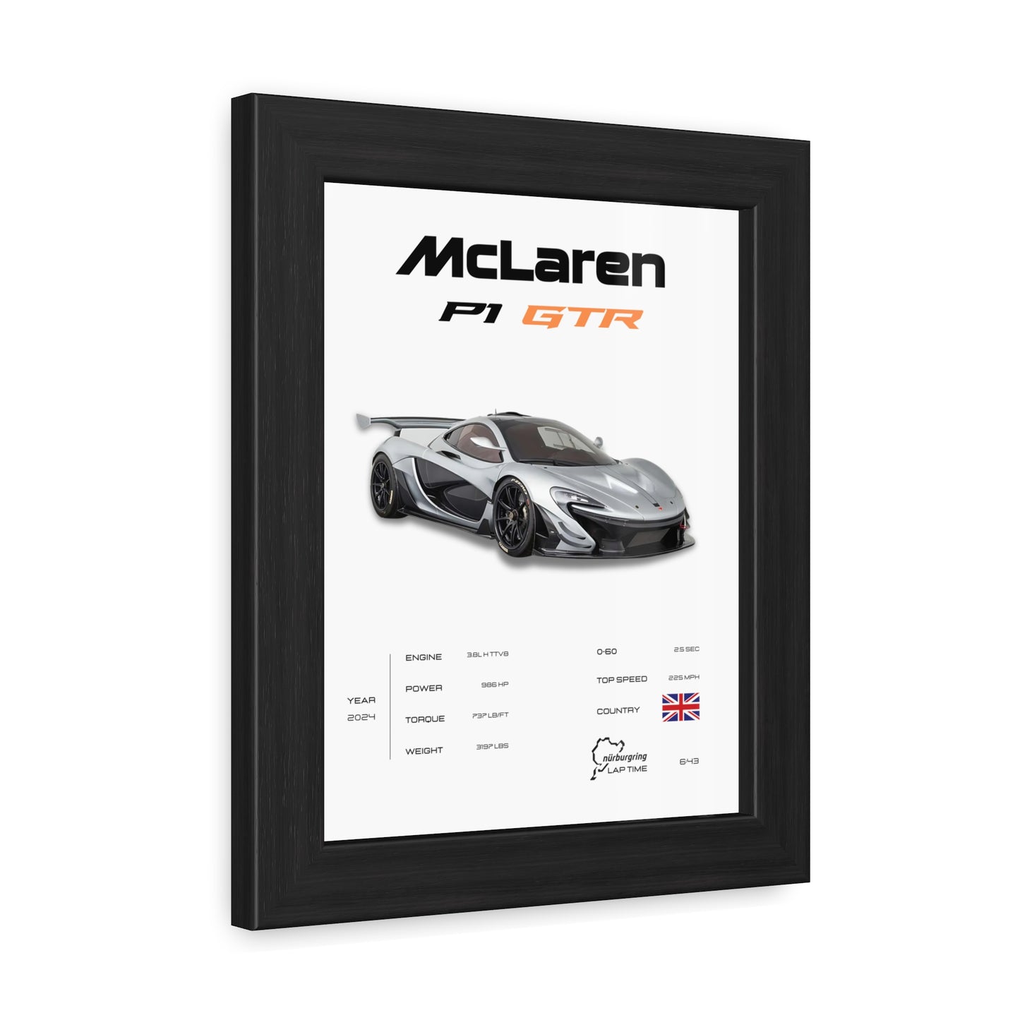 McLaren P1 GTR Framed Poster
