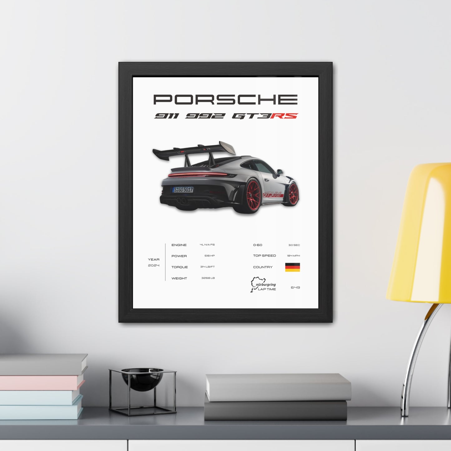 Porsche 911 GT3RS Framed Poster