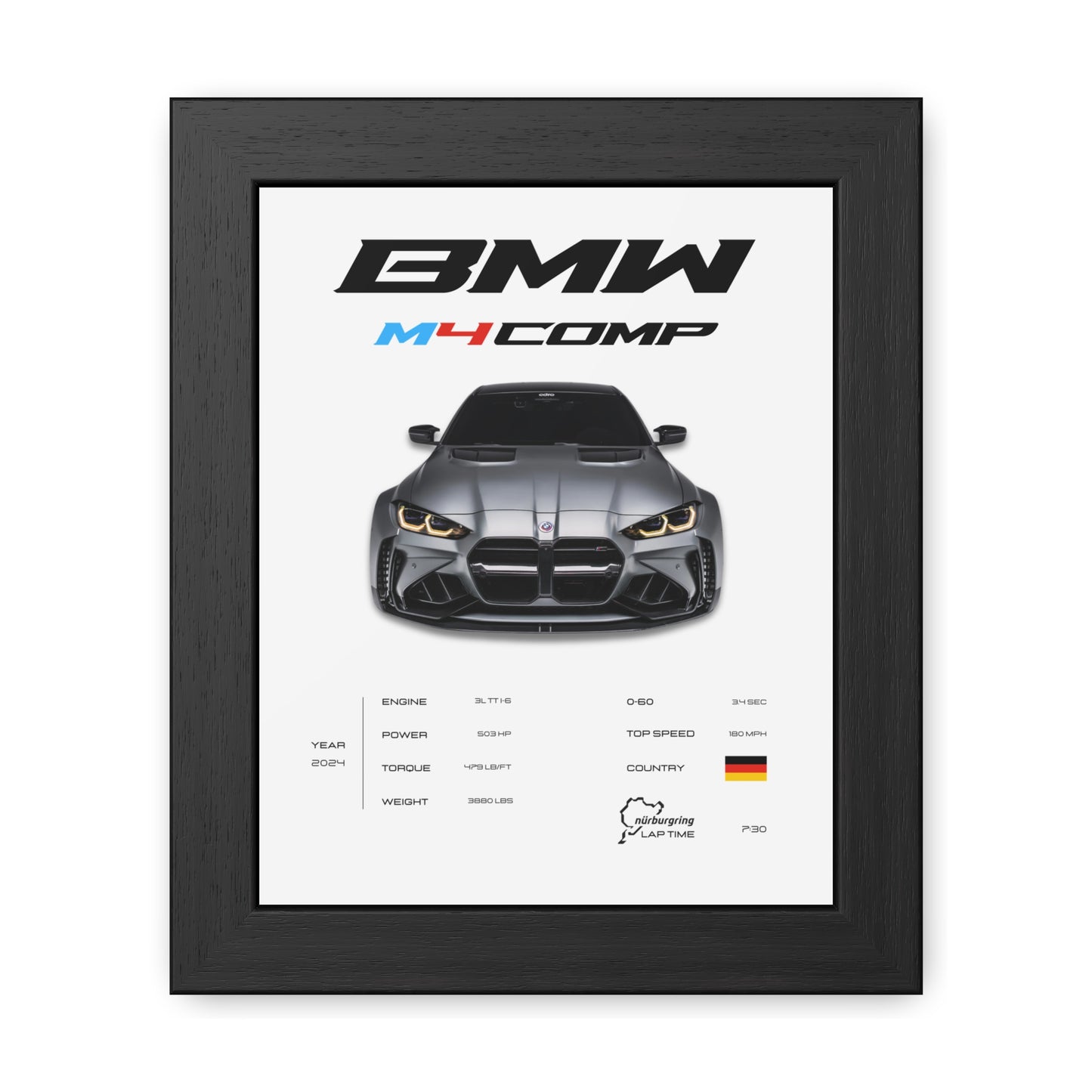 BMW M4 Competition Framed Poster