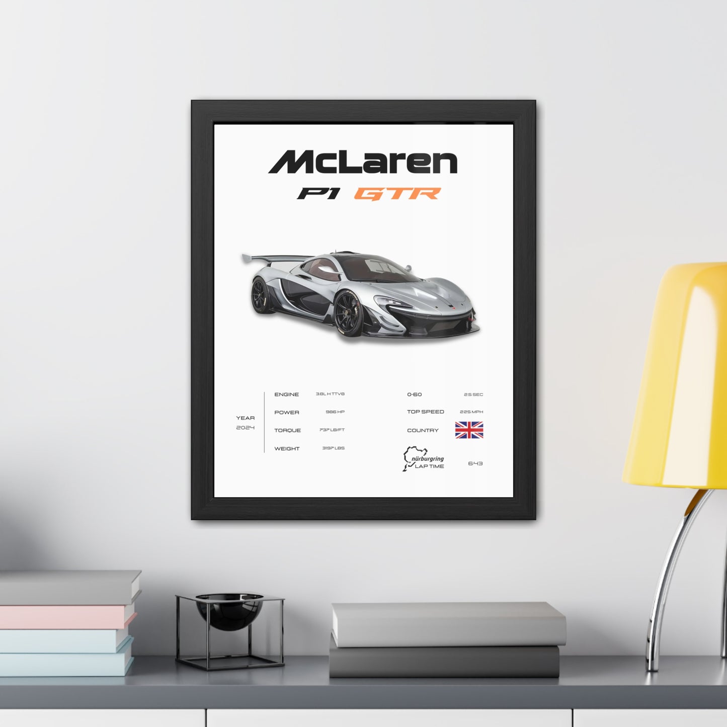 McLaren P1 GTR Framed Poster
