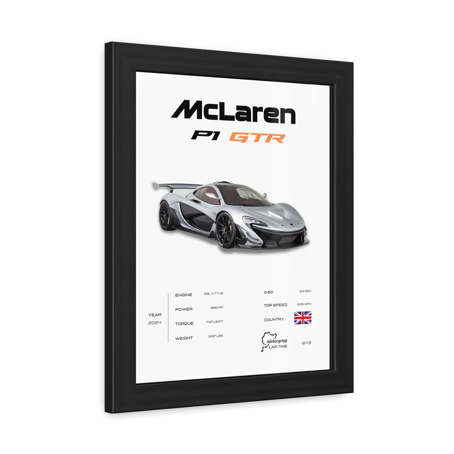 McLaren P1 GTR Framed Poster