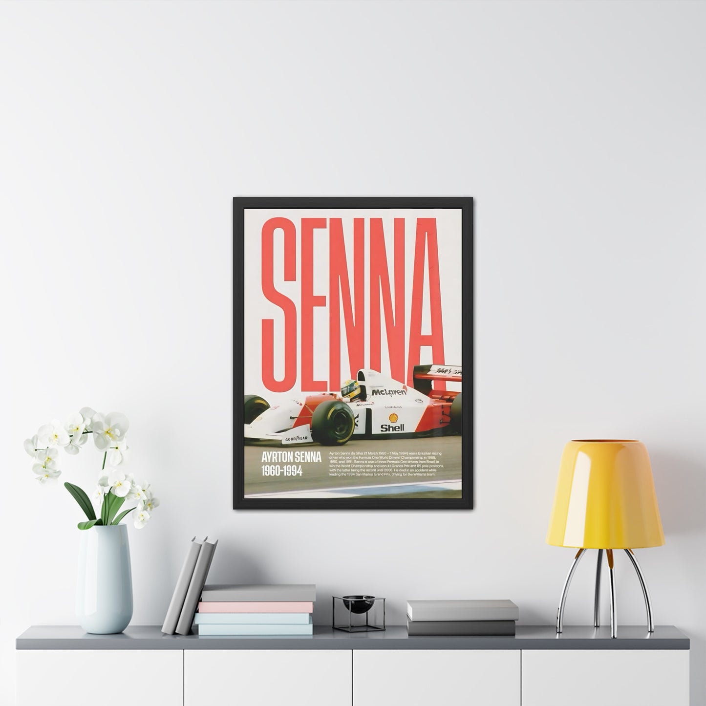 Senna McLaren F1 Framed Poster