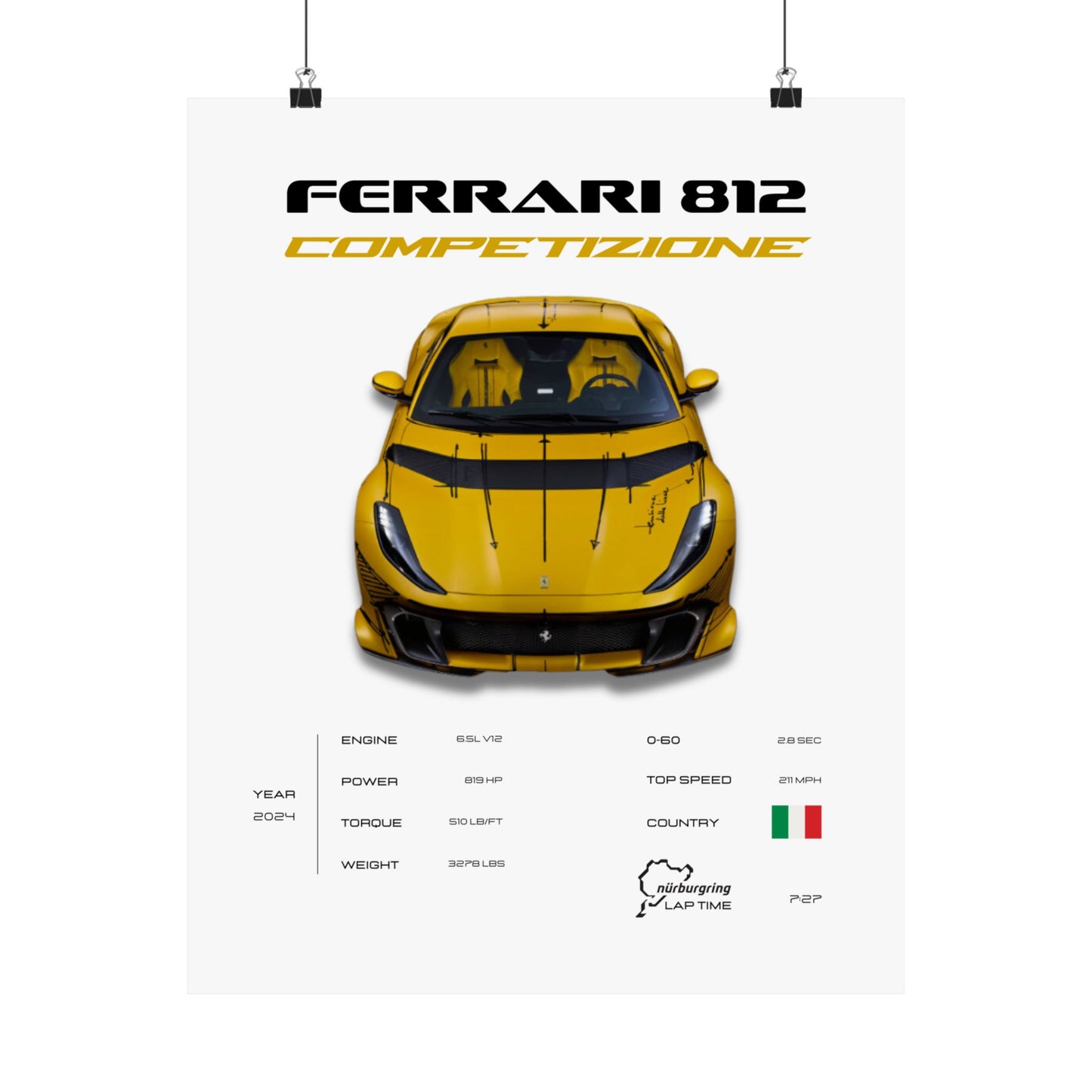 Ferrari 812 Competizione Poster