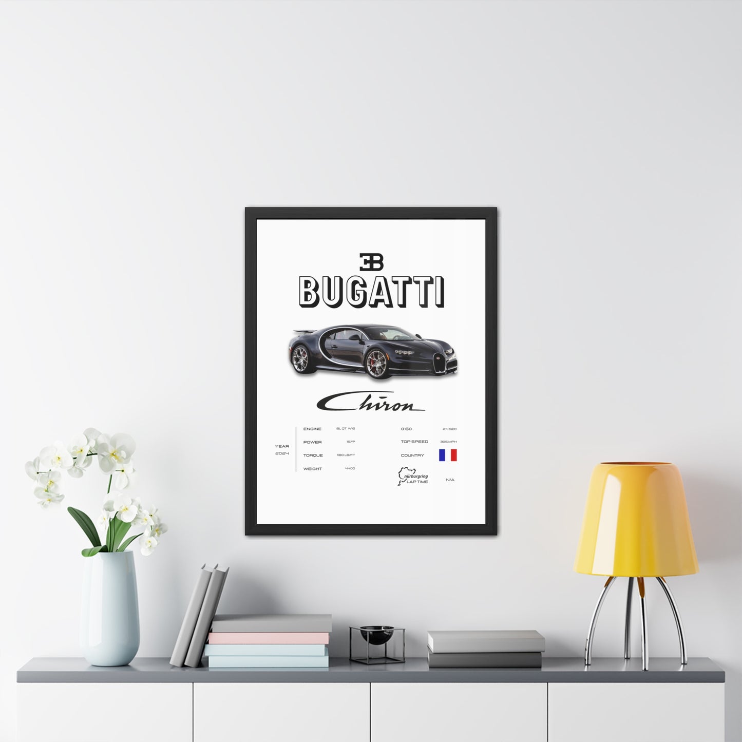 Bugatti Chiron Framed Poster