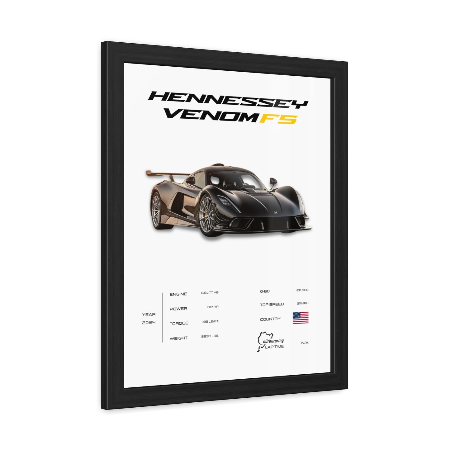 Hennessey Venom F5 Framed Poster