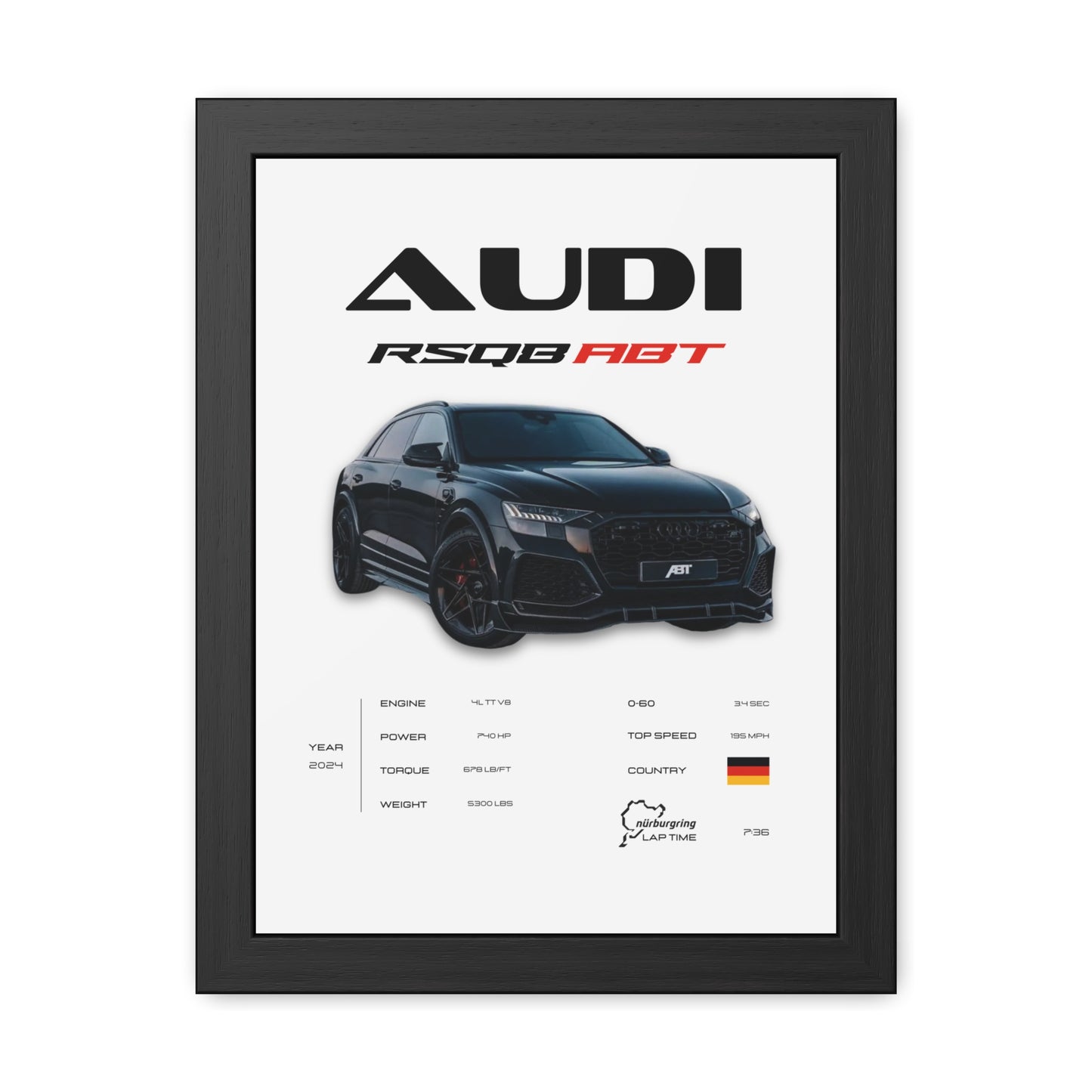Audi RSQ8 Framed Poster