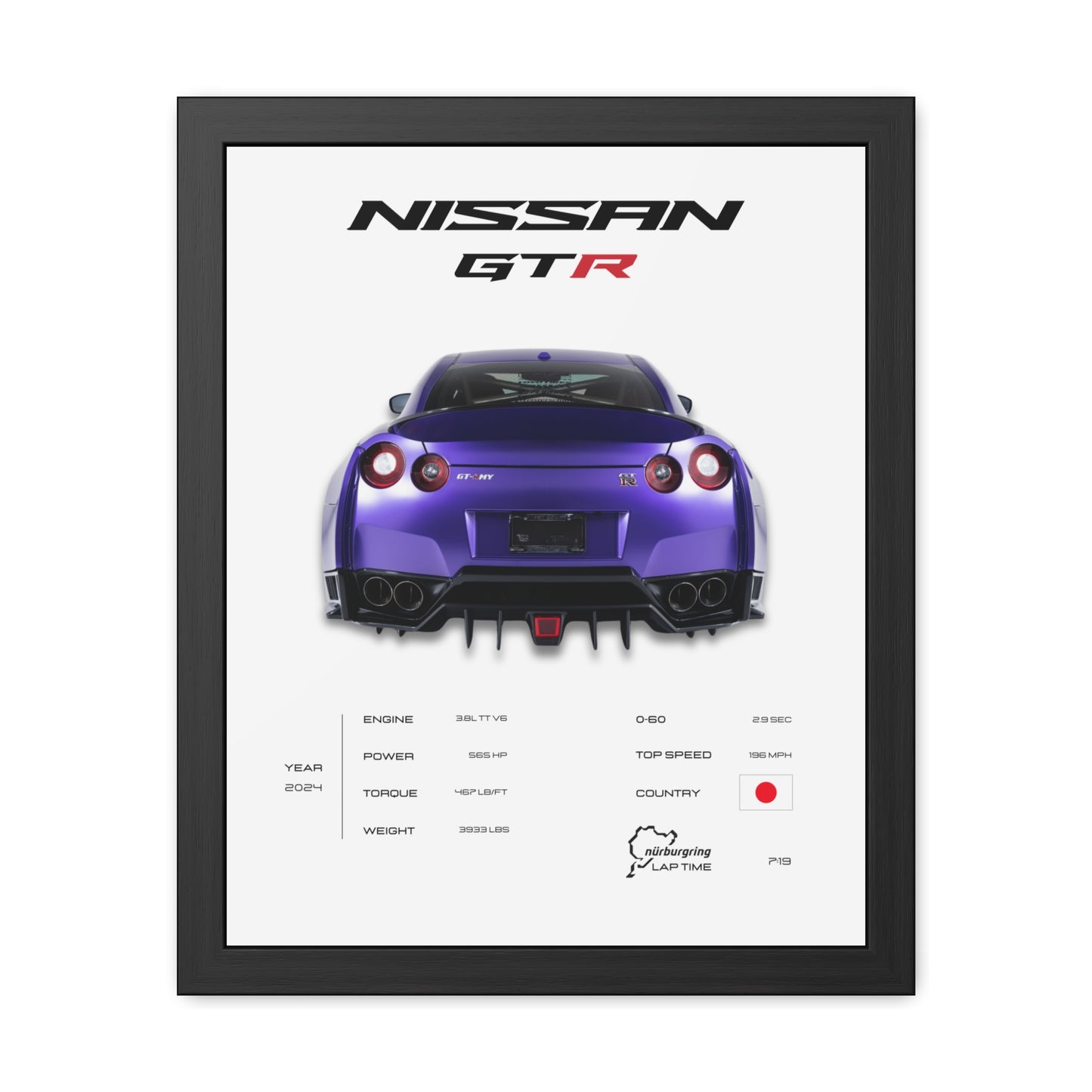 Nissan GTR Framed Poster