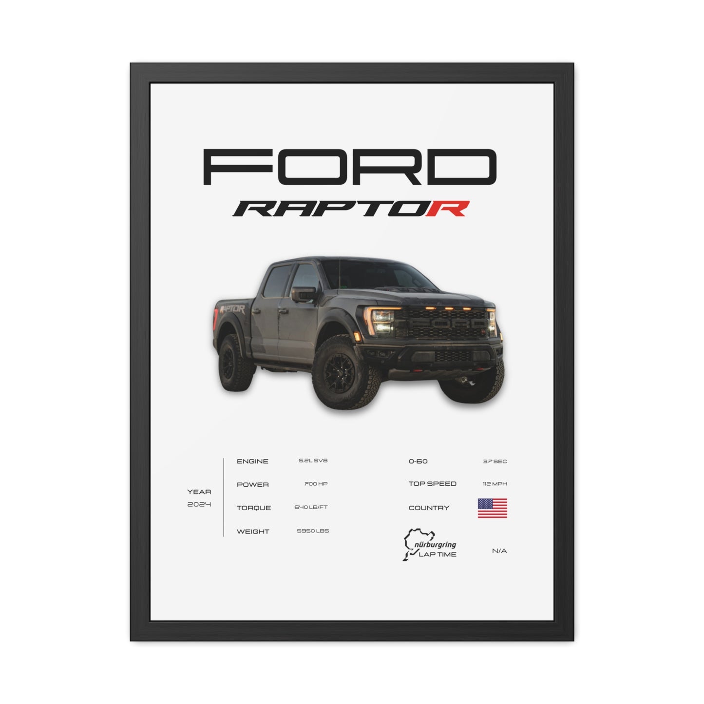Ford Raptor Framed Poster