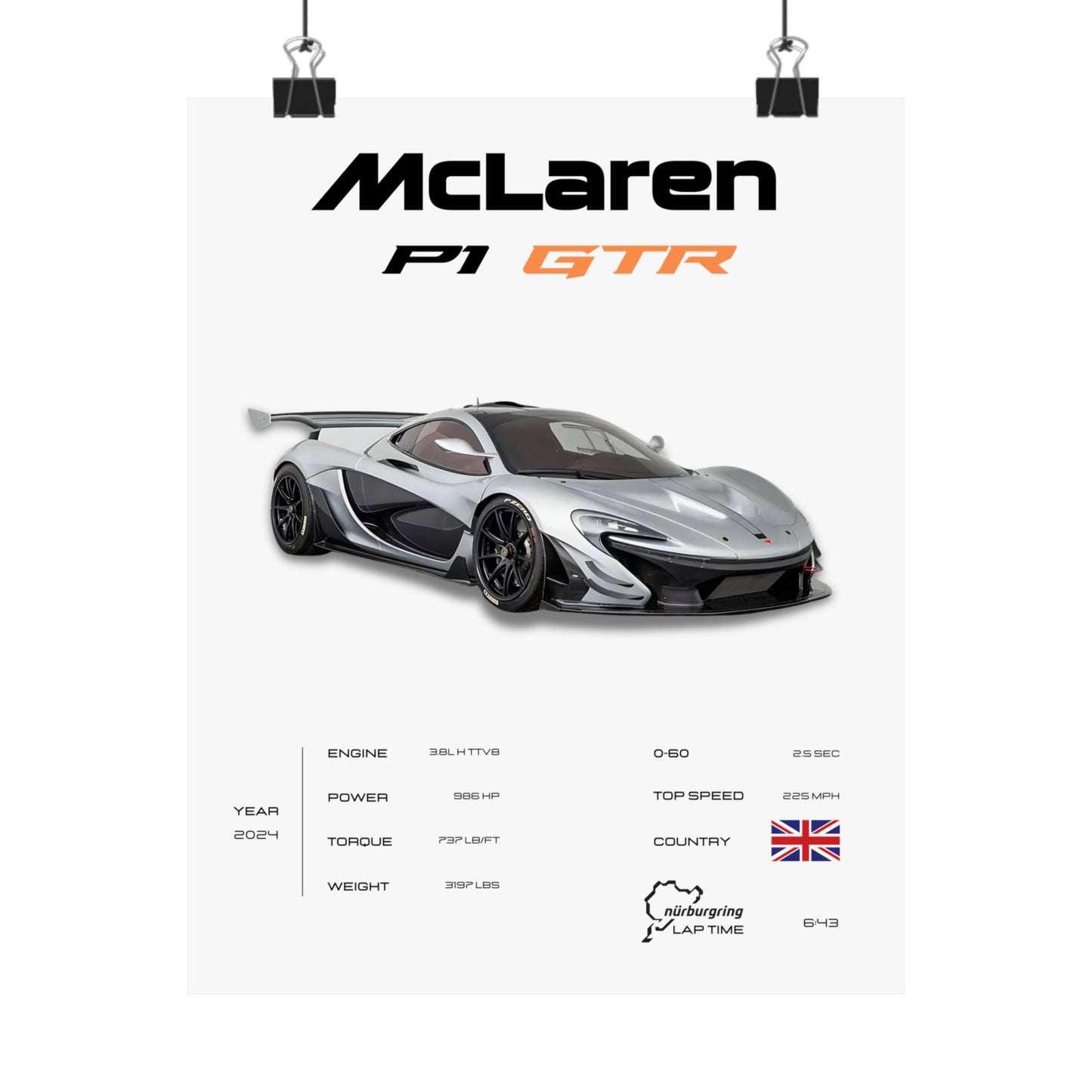 McLaren P1 GTR Poster