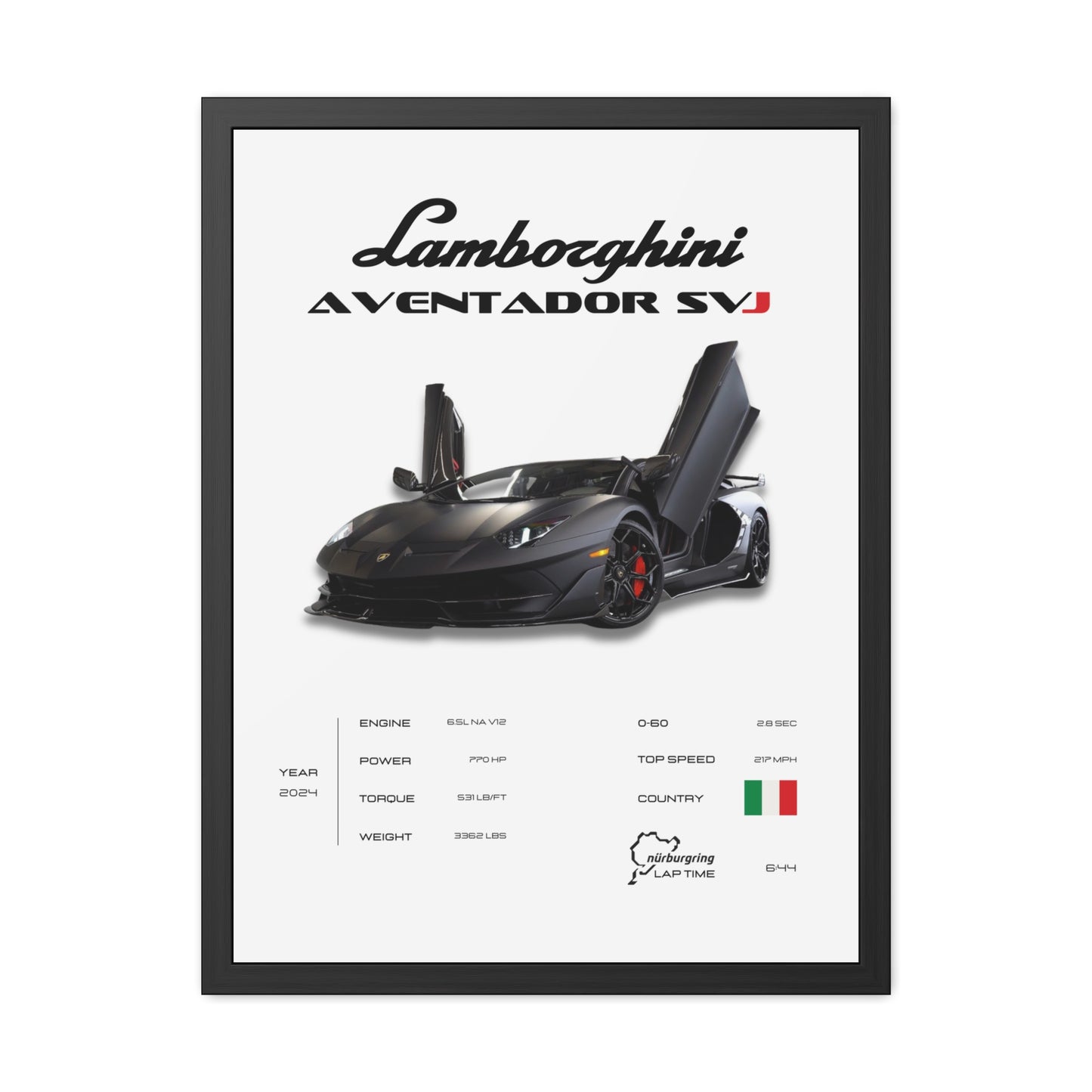 Lamborghini SVJ Framed Poster