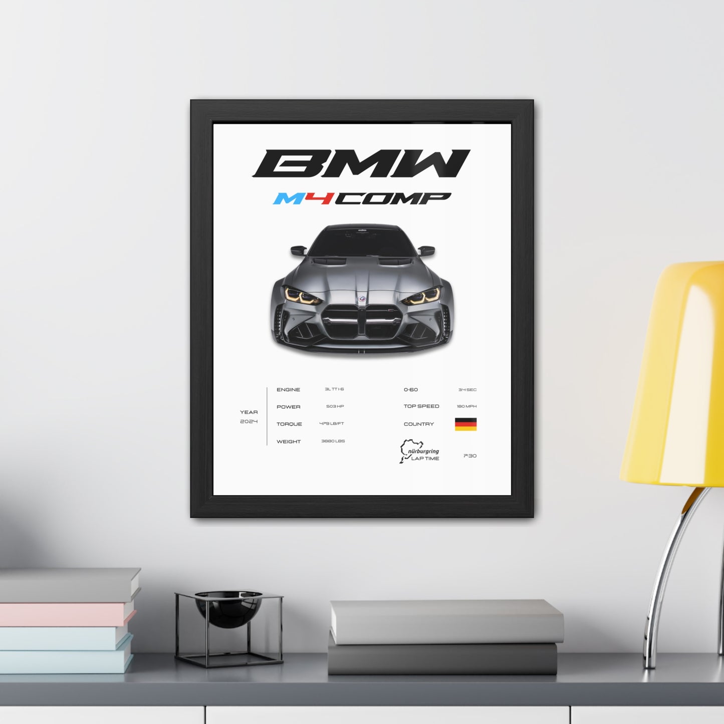 BMW M4 Competition Framed Poster