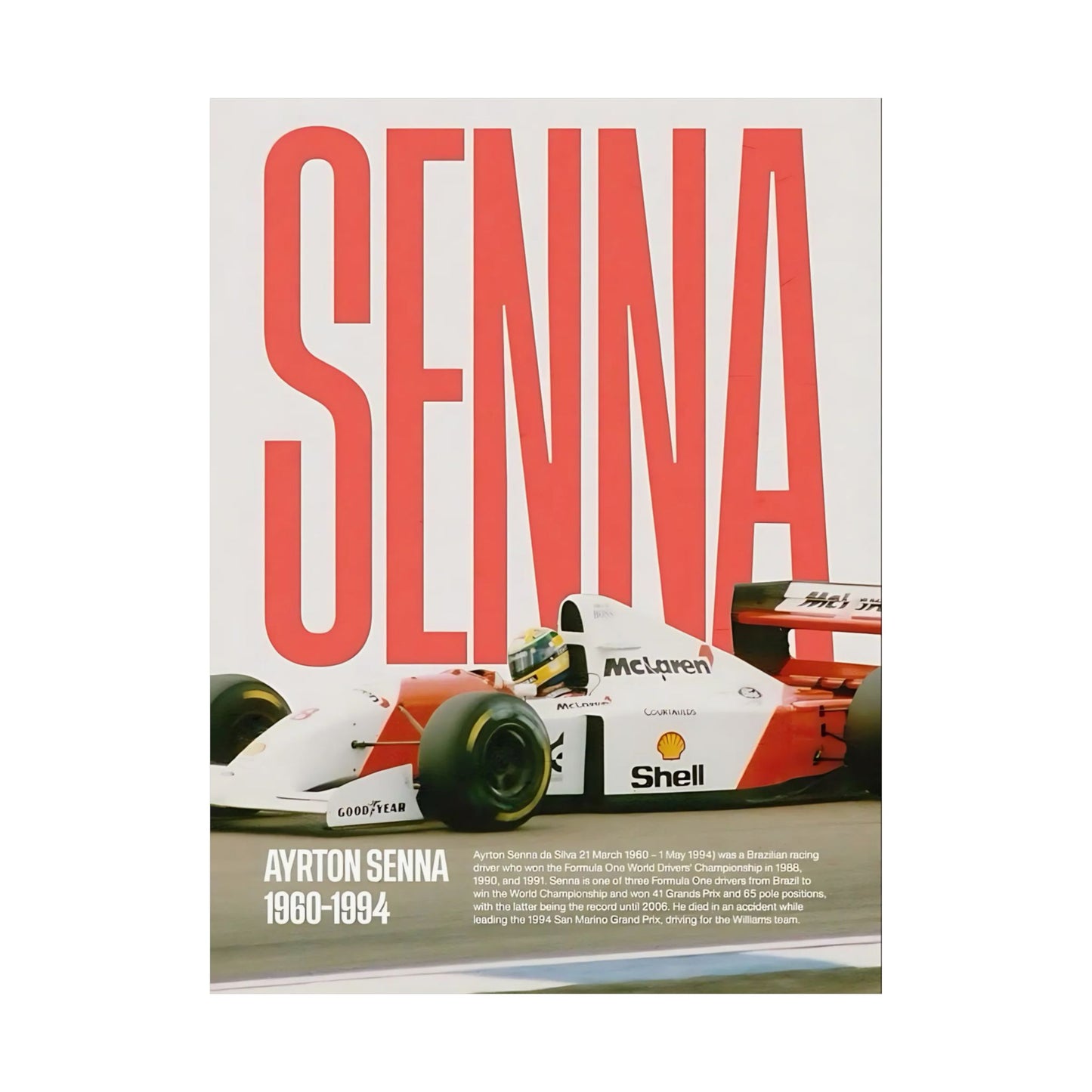 Senna McLaren F1 Poster