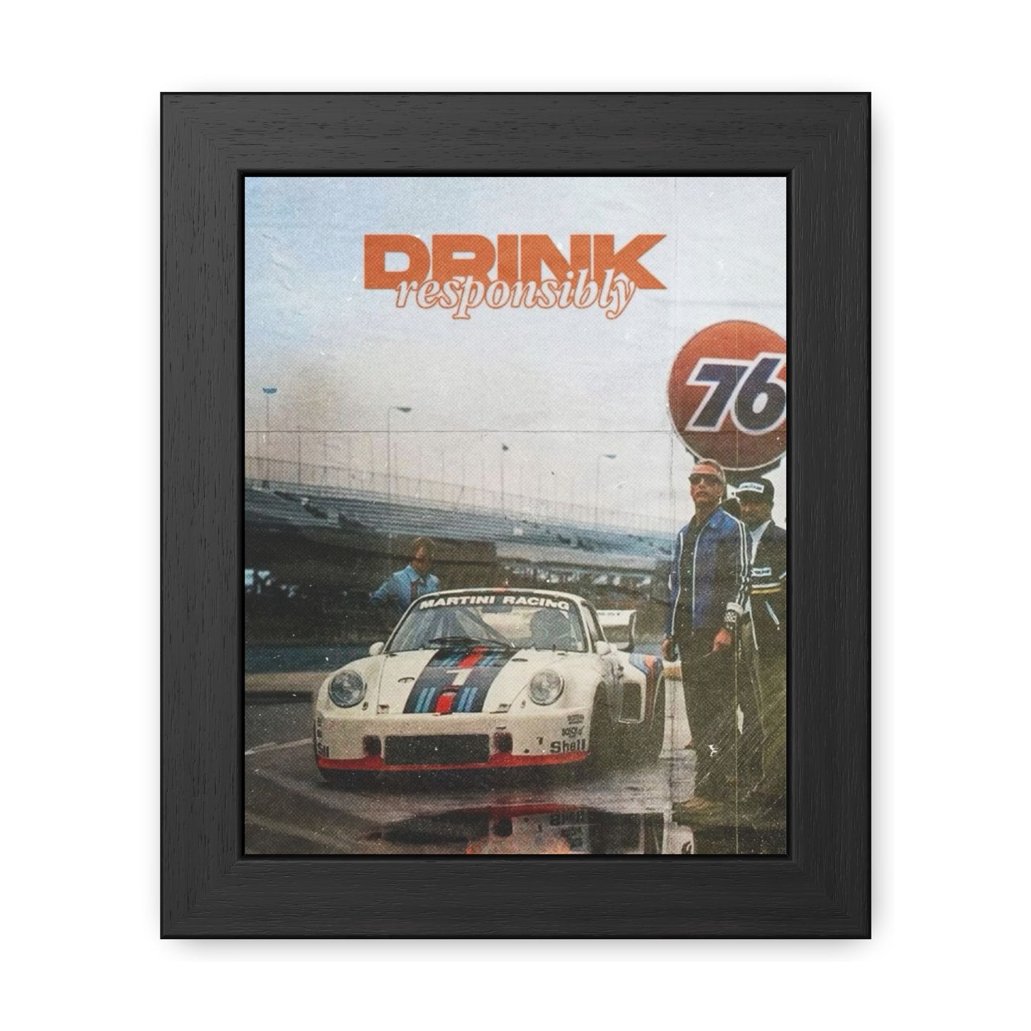 Drink Responsibly Vintage Porsche Framed Poster