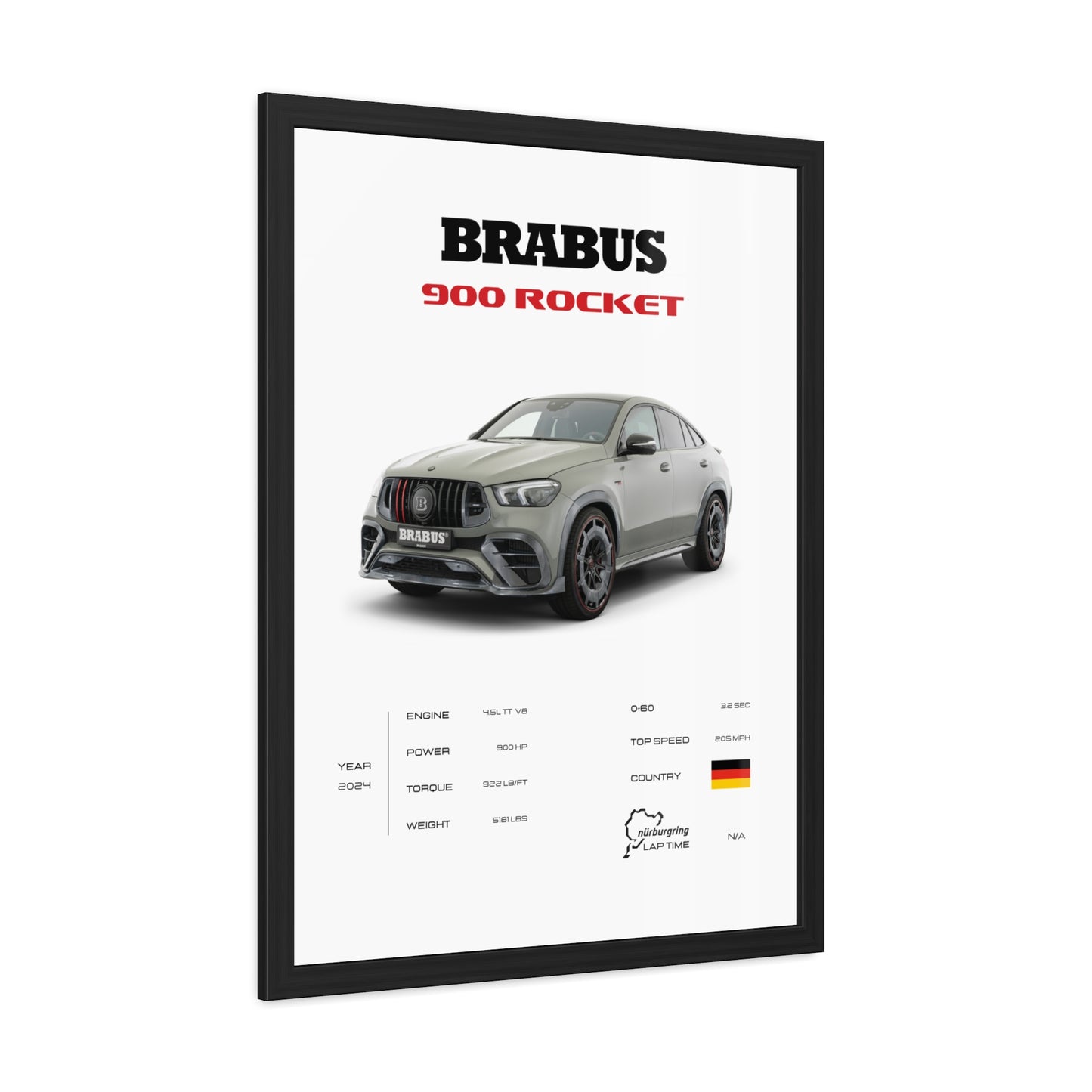 Brabus 900 Rocket Framed Poster