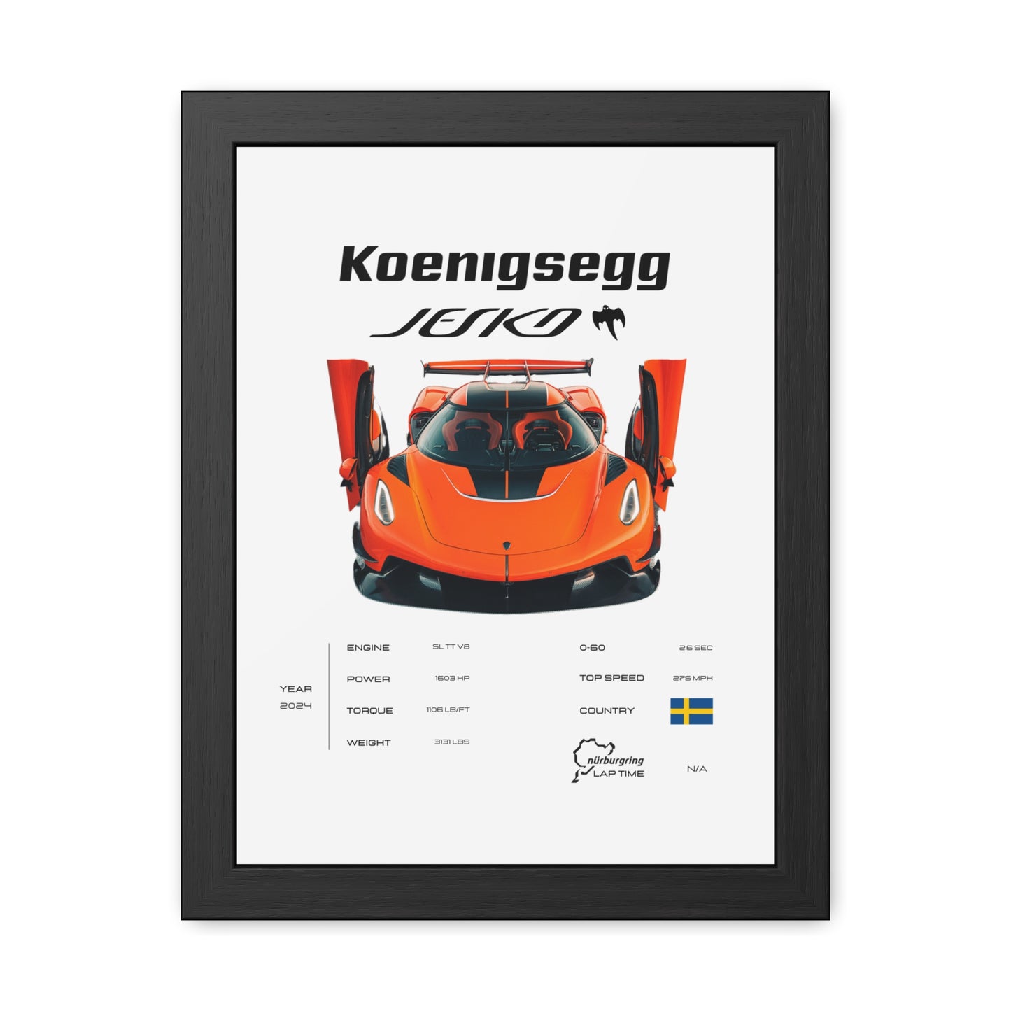 Koenigsegg Jesko Framed Poster