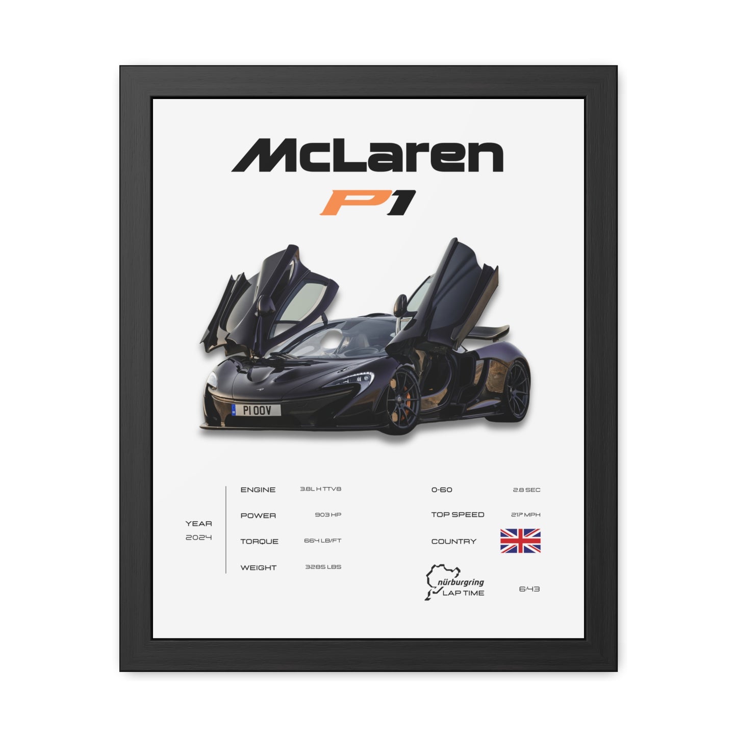 McLaren P1 Framed Poster