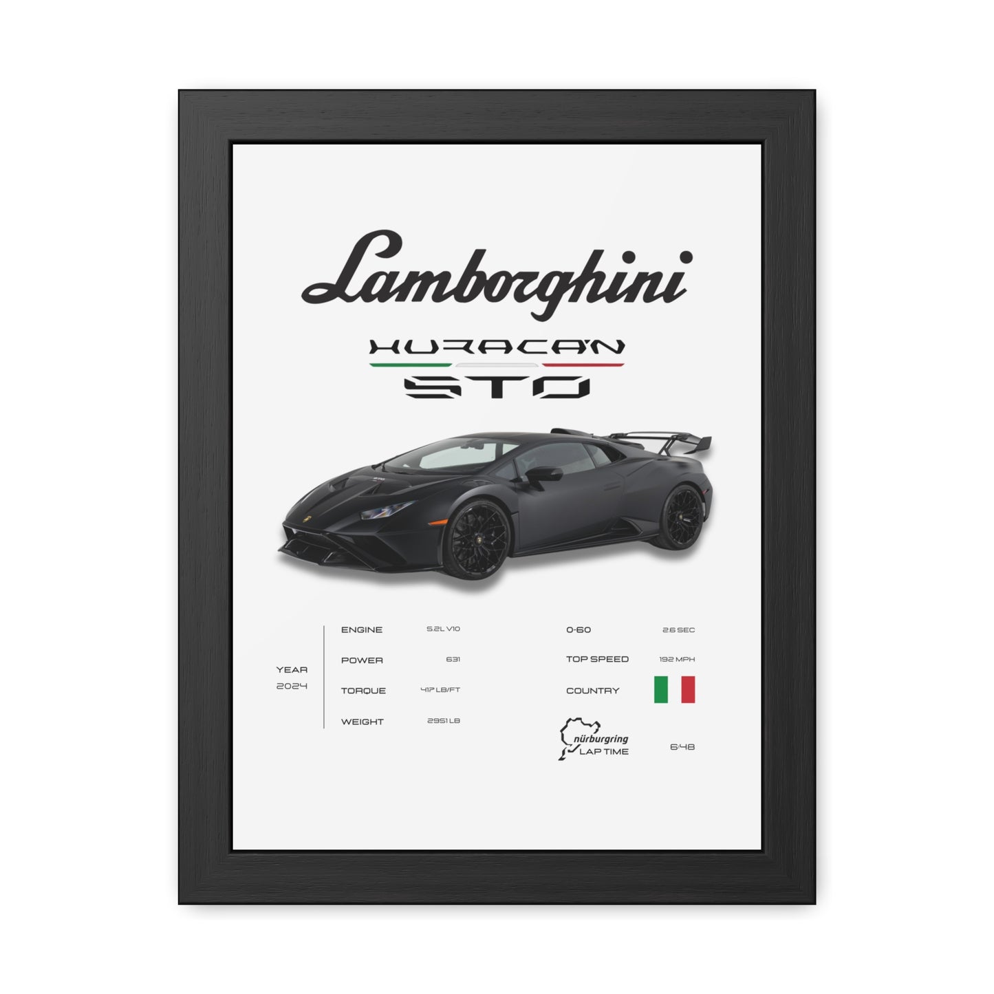 Lamborghini Huracan STO Framed Poster