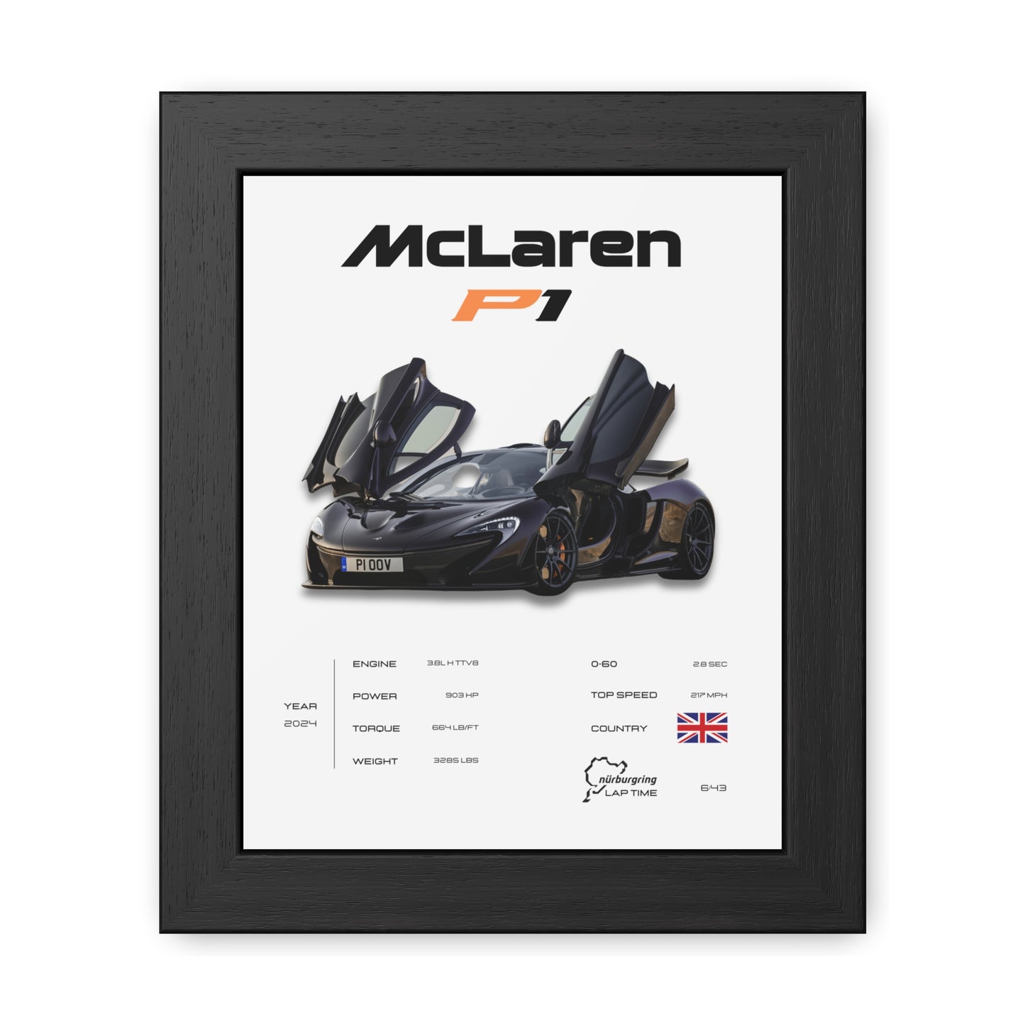 McLaren P1 Framed Poster