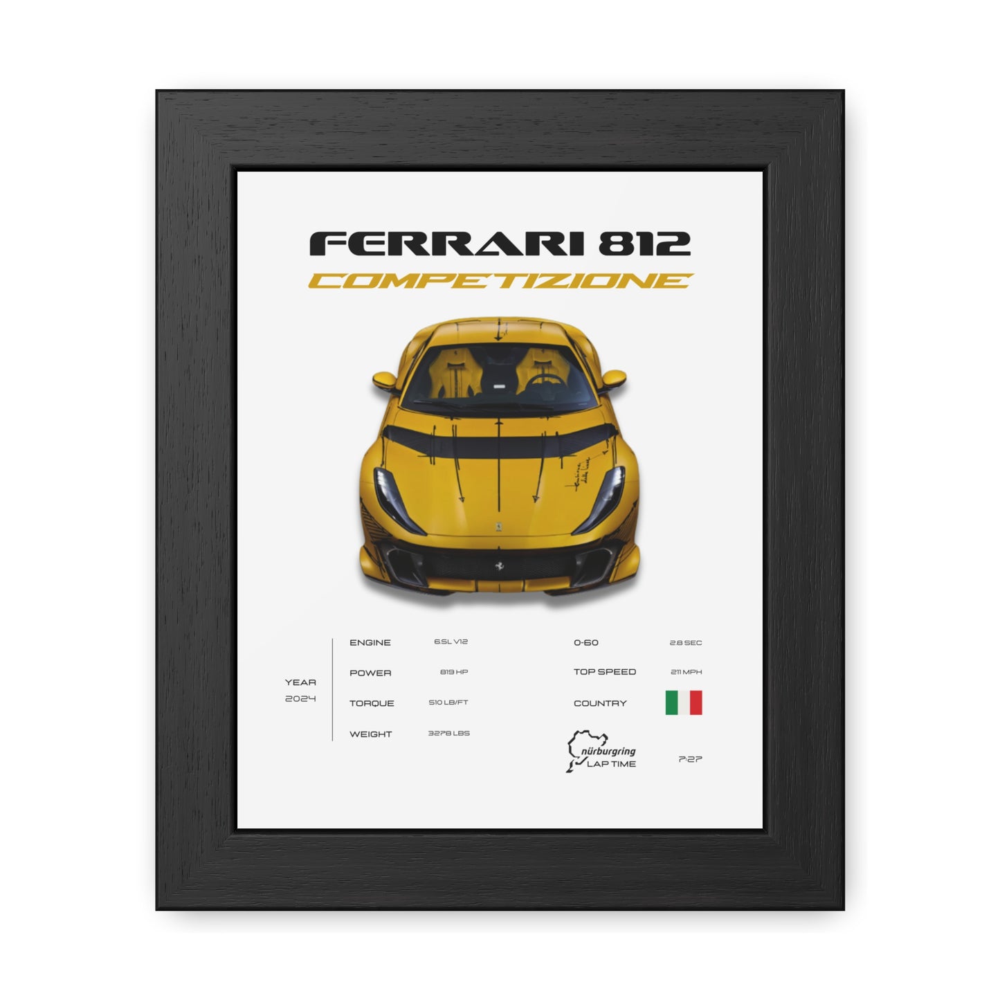 Ferrari 812 Competizione Framed Poster