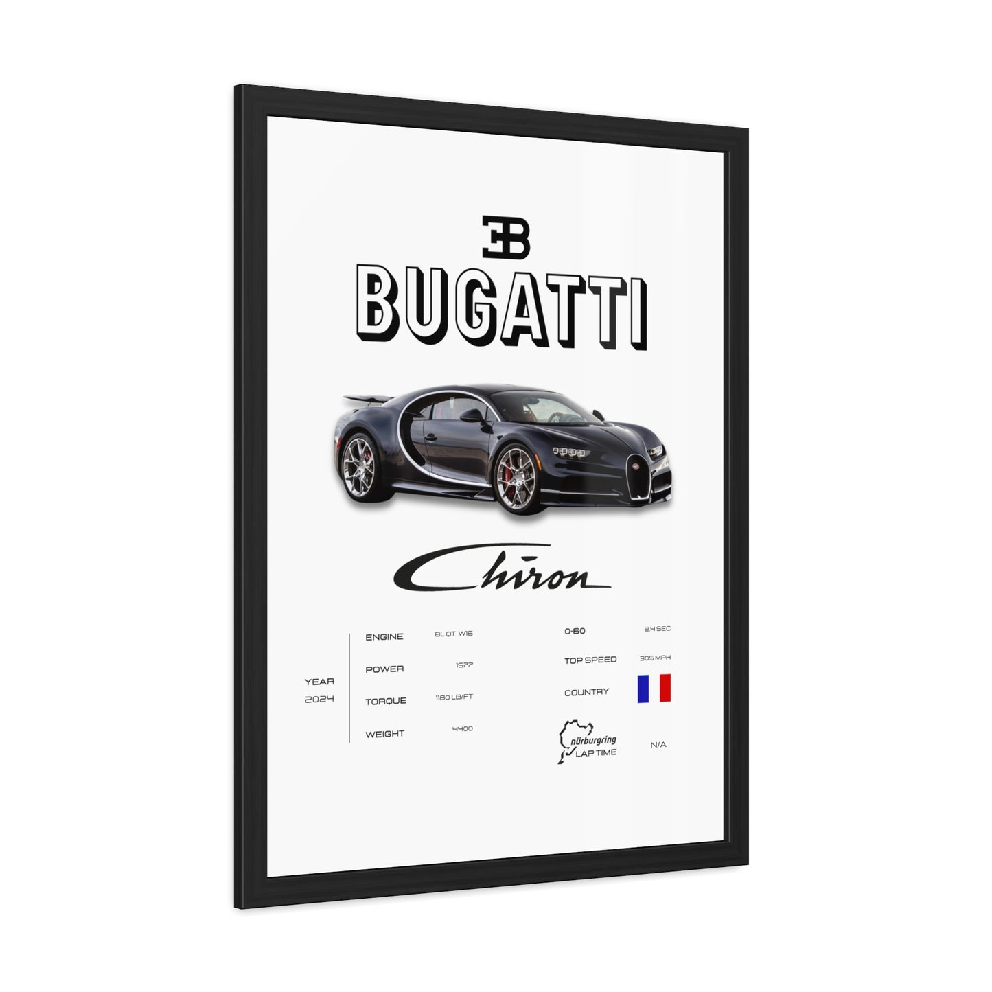 Bugatti Chiron Framed Poster