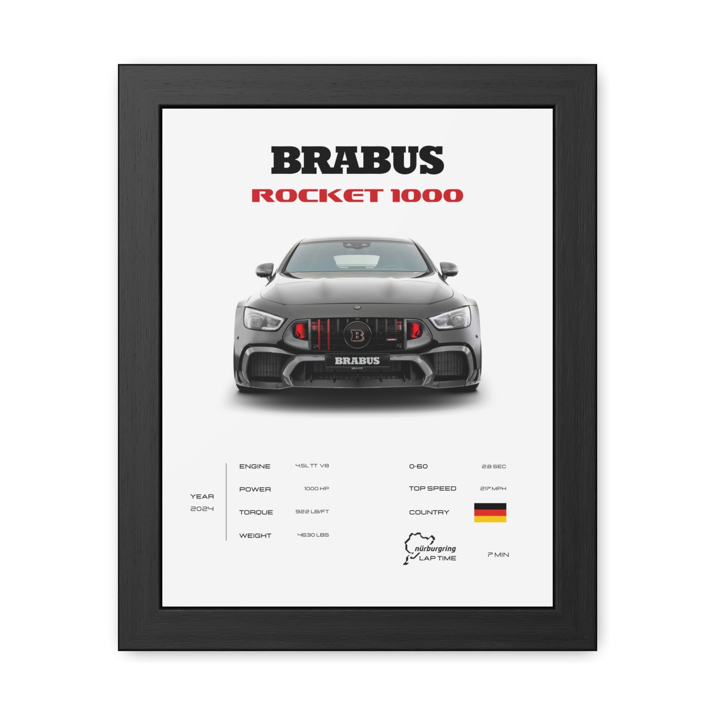 Brabus Rocket 1000 Framed Poster