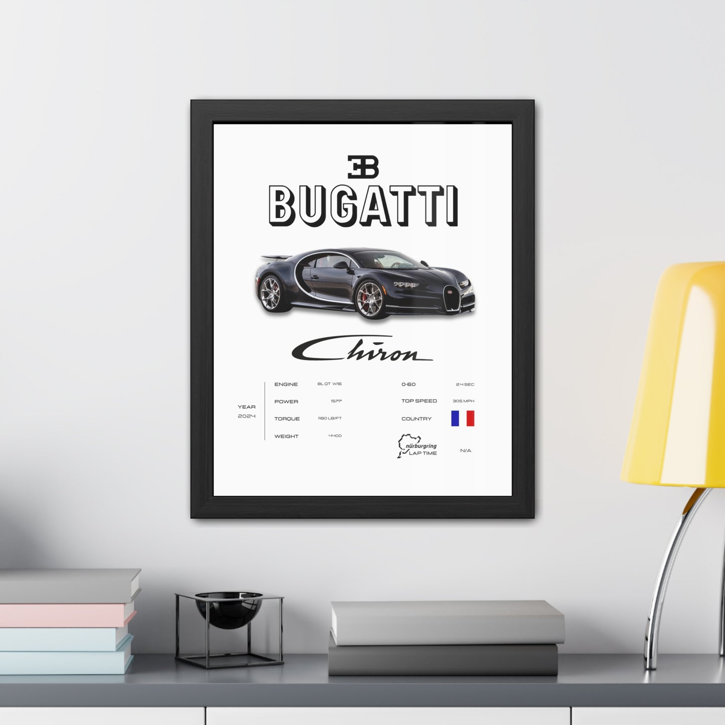 Bugatti Chiron Framed Poster