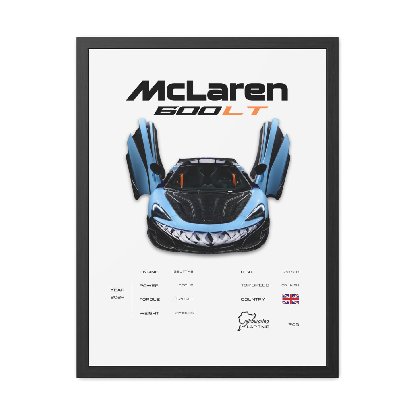 McLaren 600LT Framed Poster