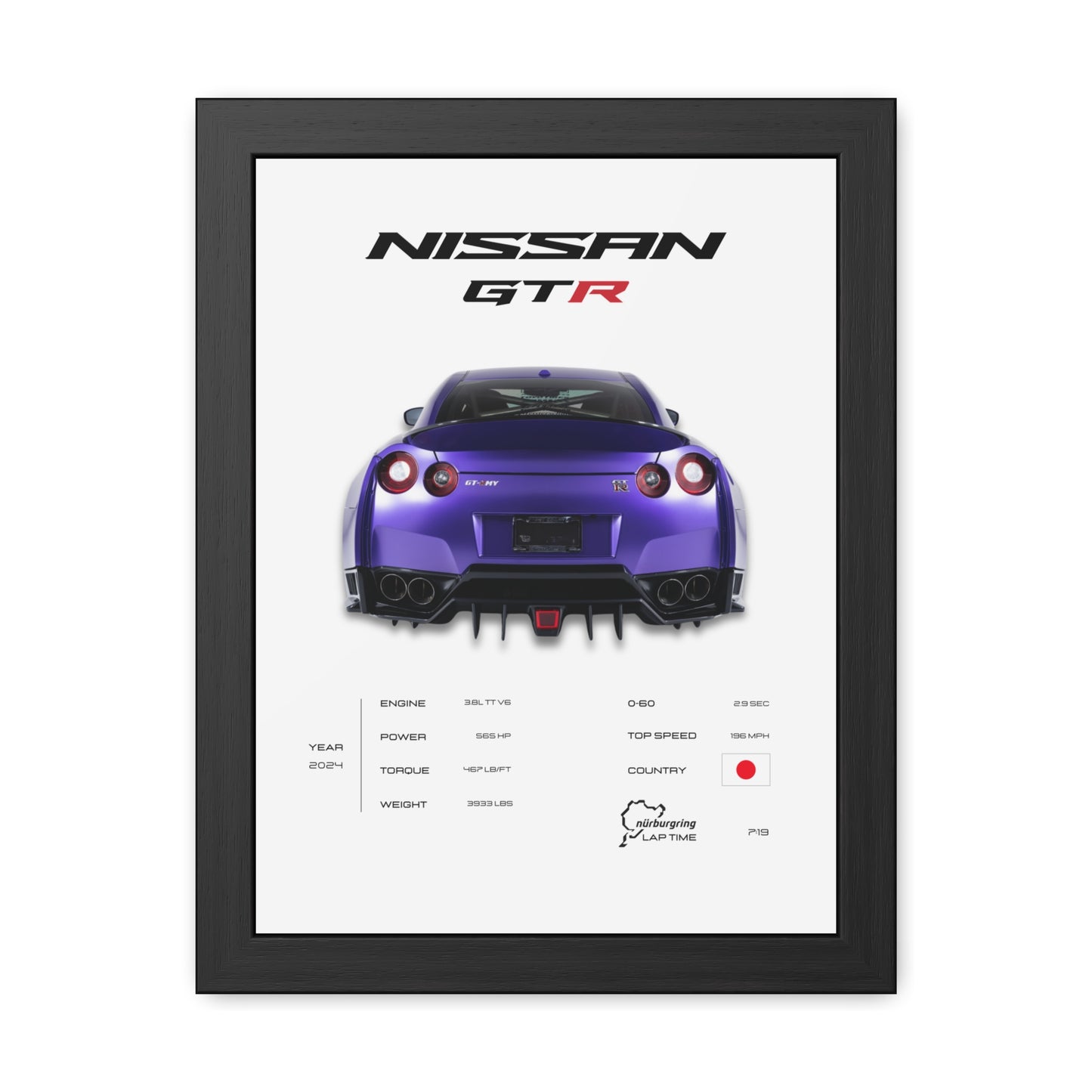 Nissan GTR Framed Poster