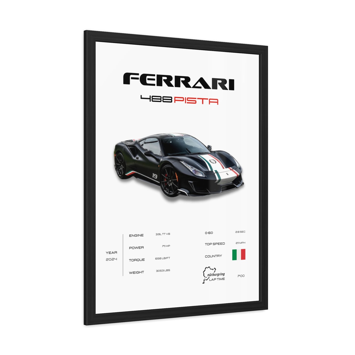 Ferrari 488 Pista Framed Poster