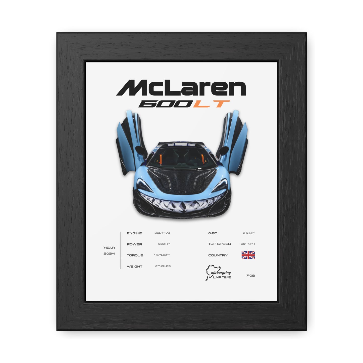 McLaren 600LT Framed Poster