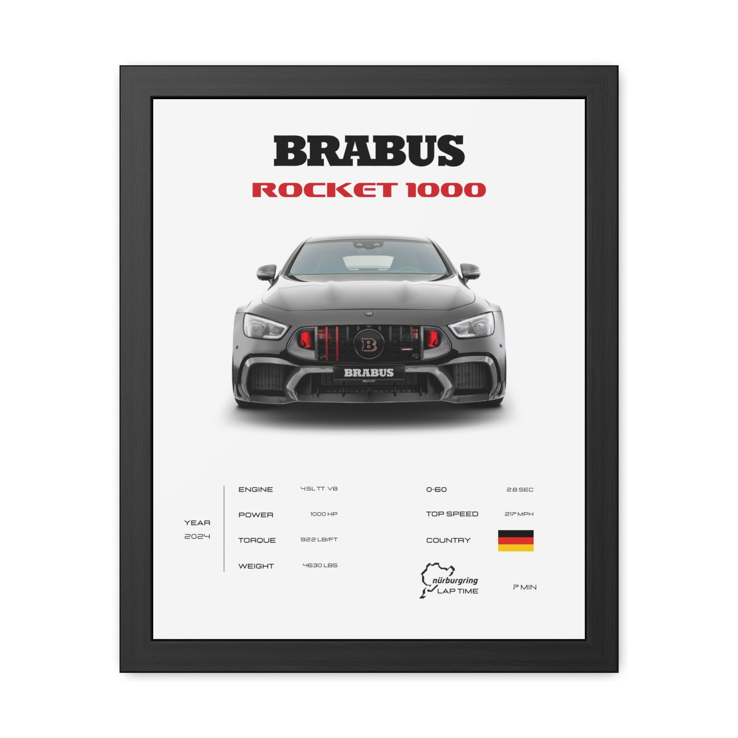 Brabus Rocket 1000 Framed Poster