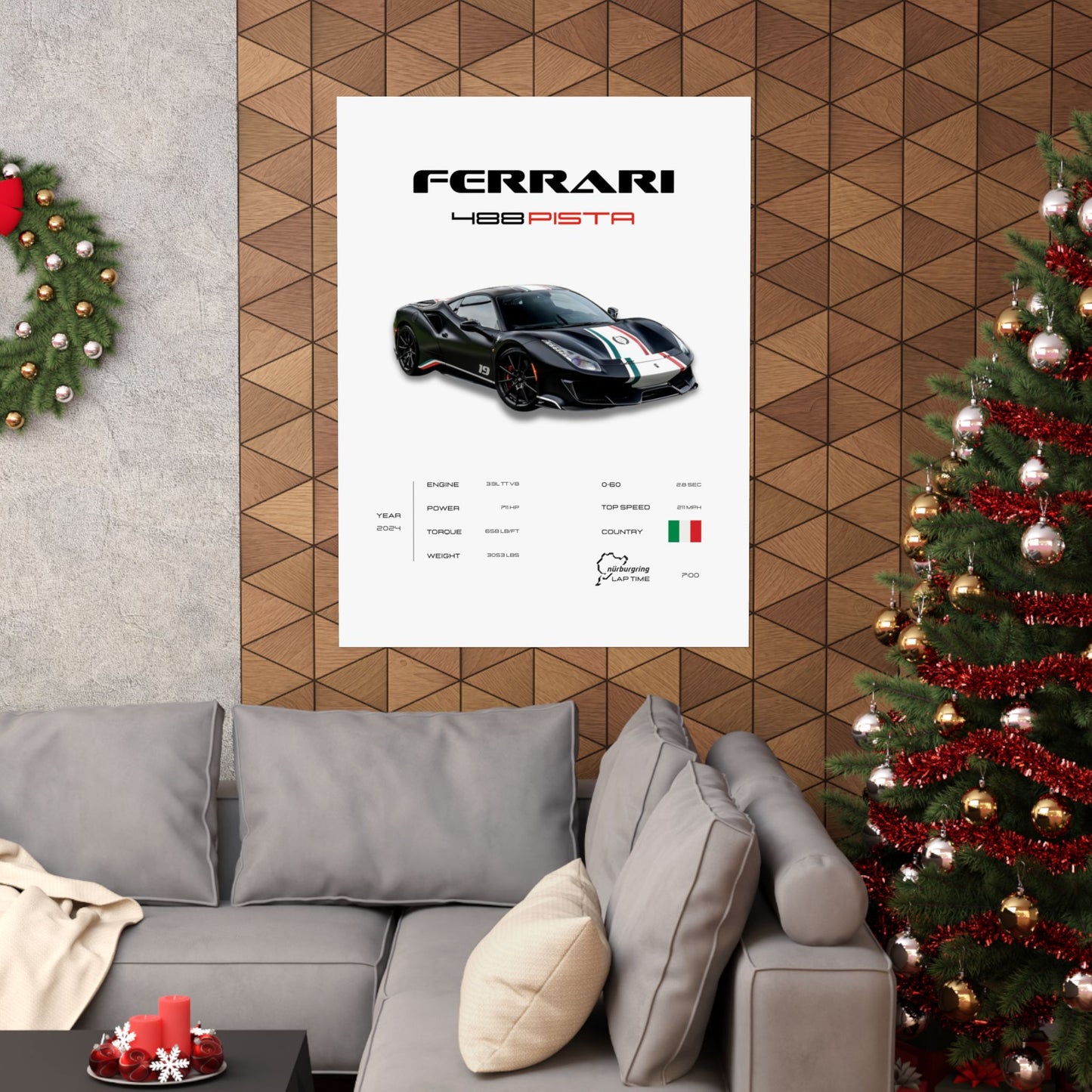 Ferrari 488 Pista Poster