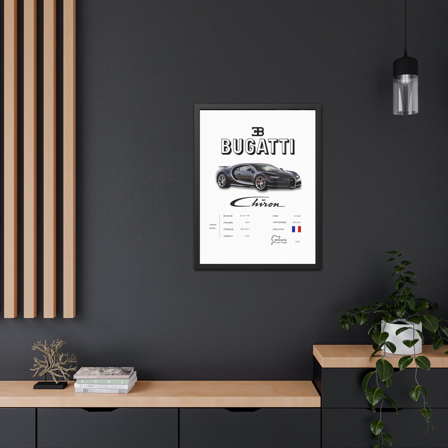 Bugatti Chiron Framed Poster