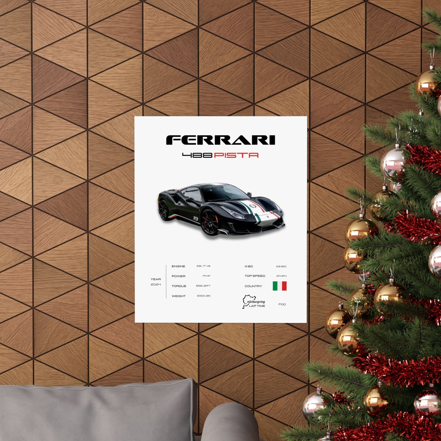 Ferrari 488 Pista Poster