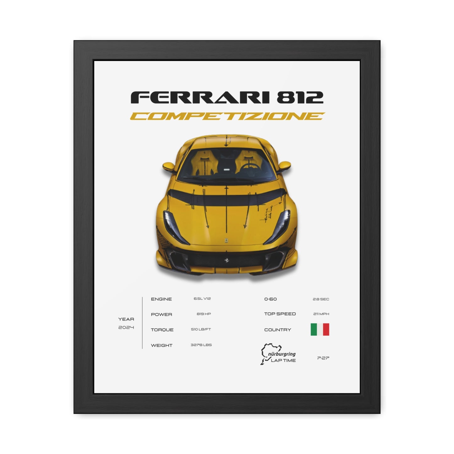 Ferrari 812 Competizione Framed Poster
