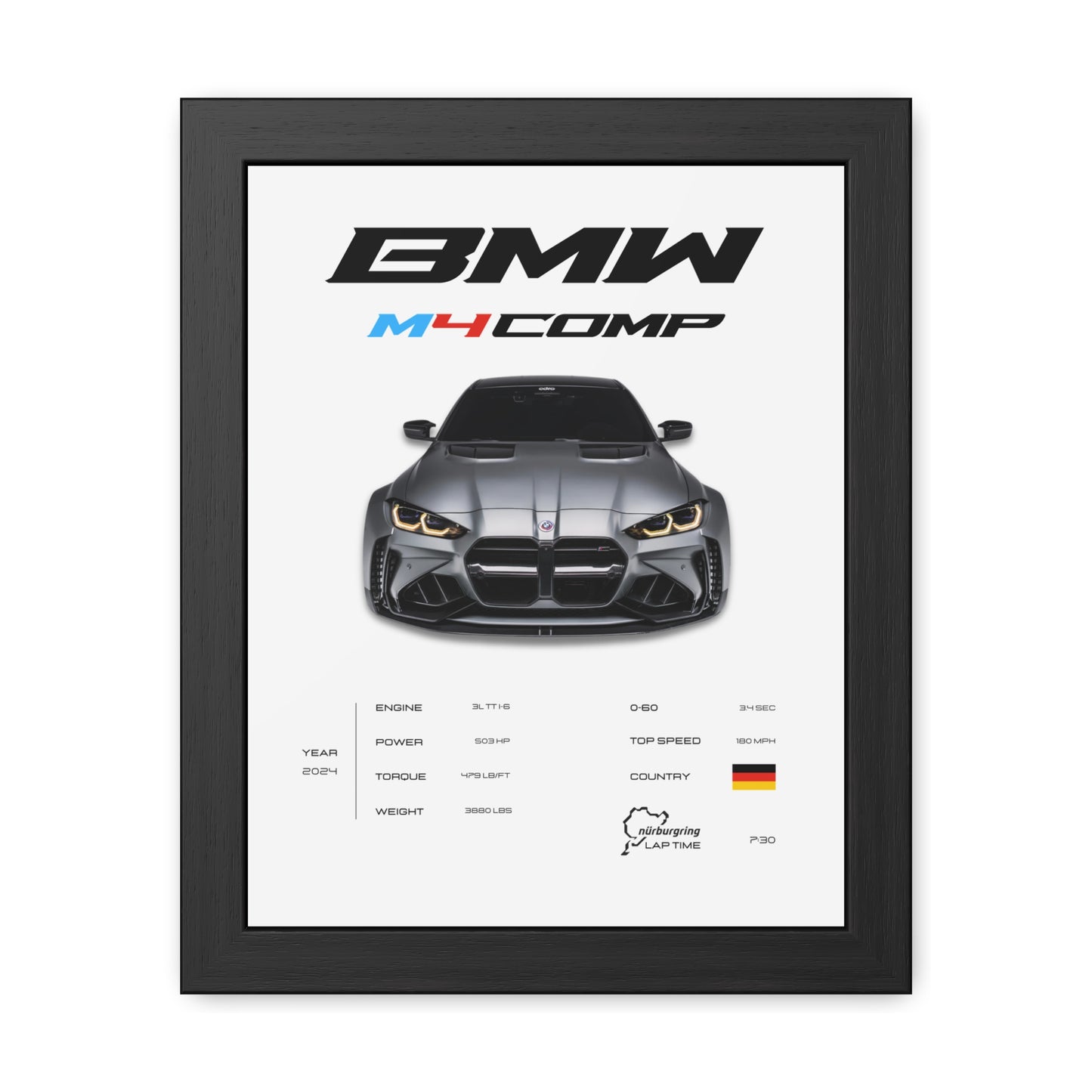BMW M4 Competition Framed Poster