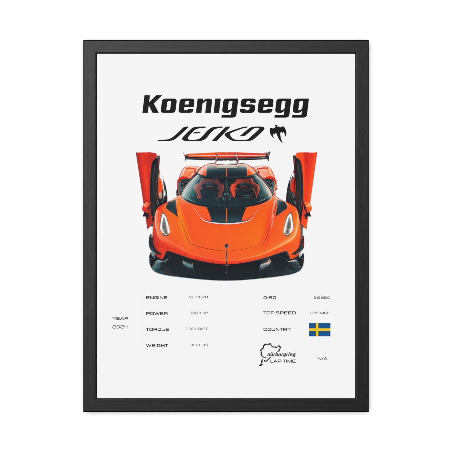 Koenigsegg Jesko Framed Poster