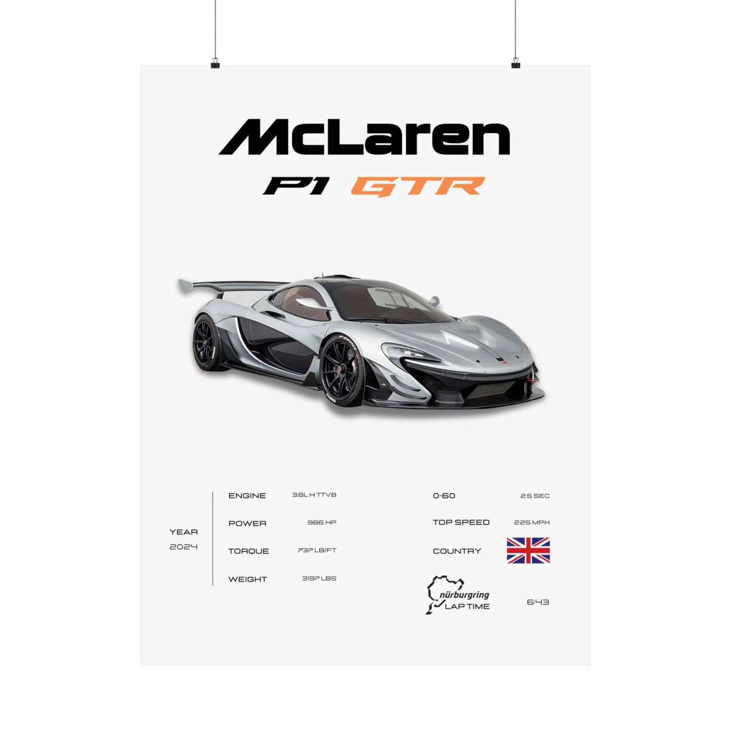 McLaren P1 GTR Poster